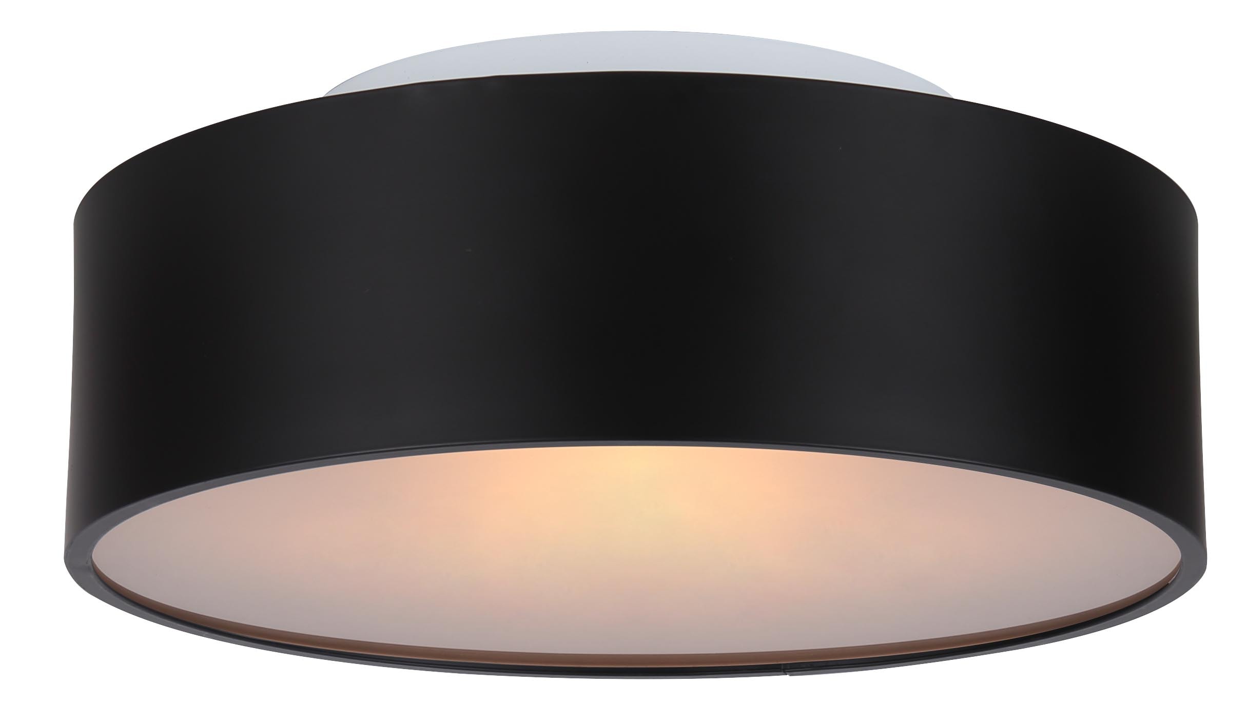 Canarm IFM318A13BK Dexter 2 -Light 13-in Matte Black Semi Flush Mount Light