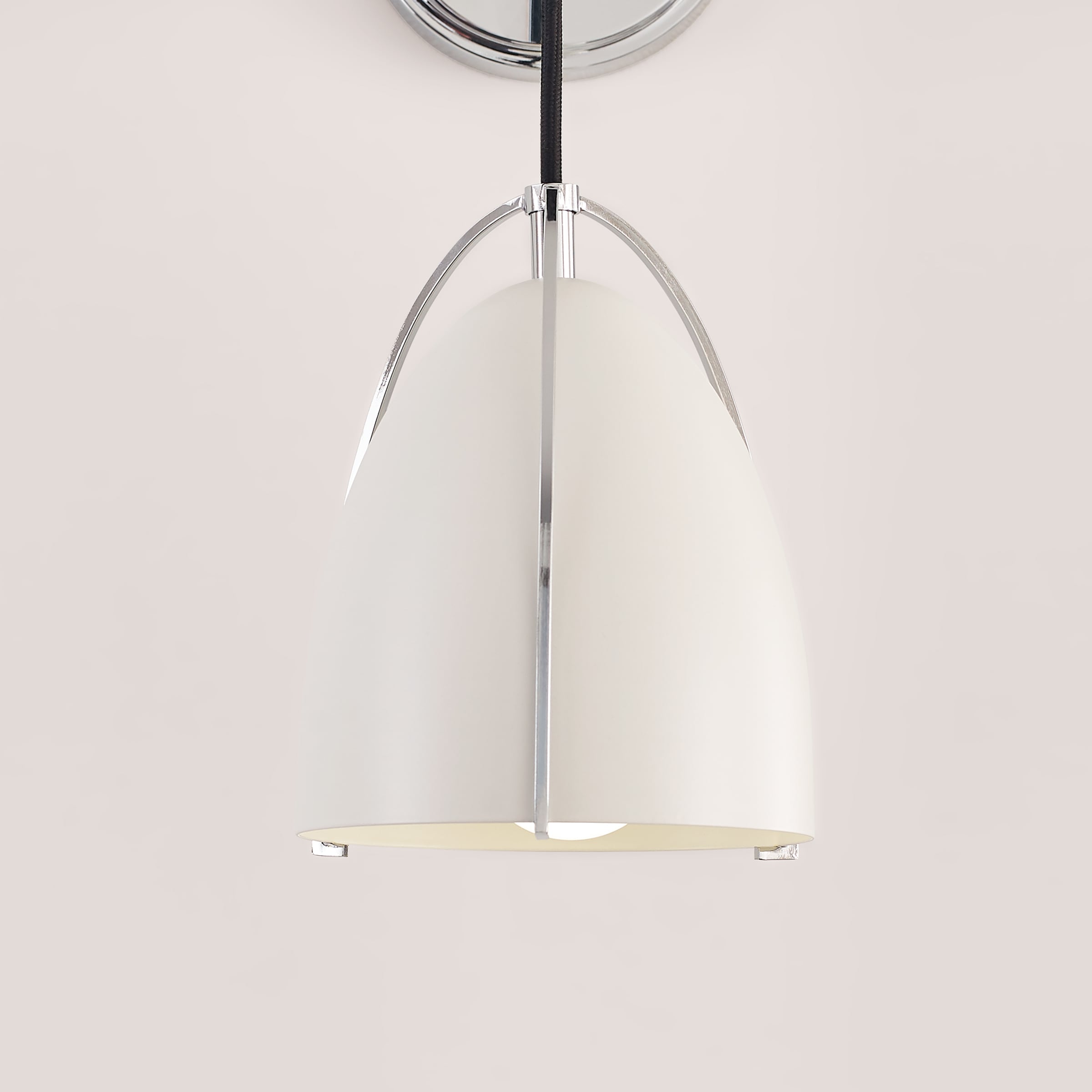 Chrome and Matte White Steel Single Bath Sconce