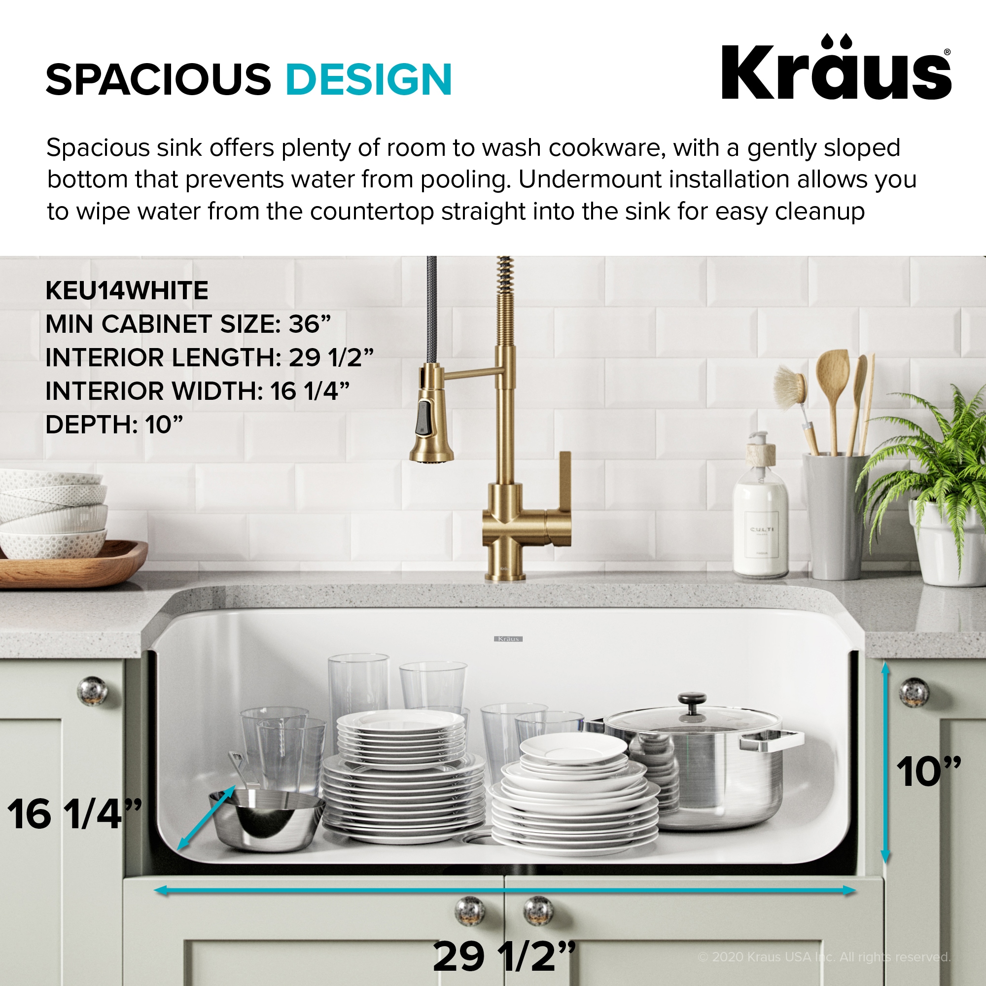 Kraus KEU14WHITE Kitchen-Sinks - View #6