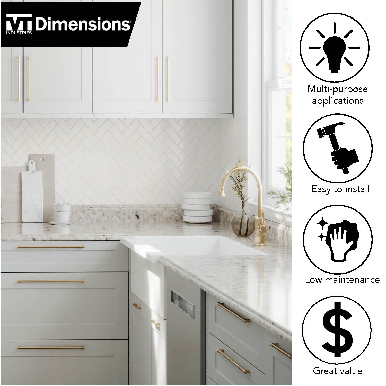 VT Dimensions Formica 6-ft x 25.5-in x 4.5-in Ouro Romano, Etchings Laminate Countertop with Integrated Backsplash