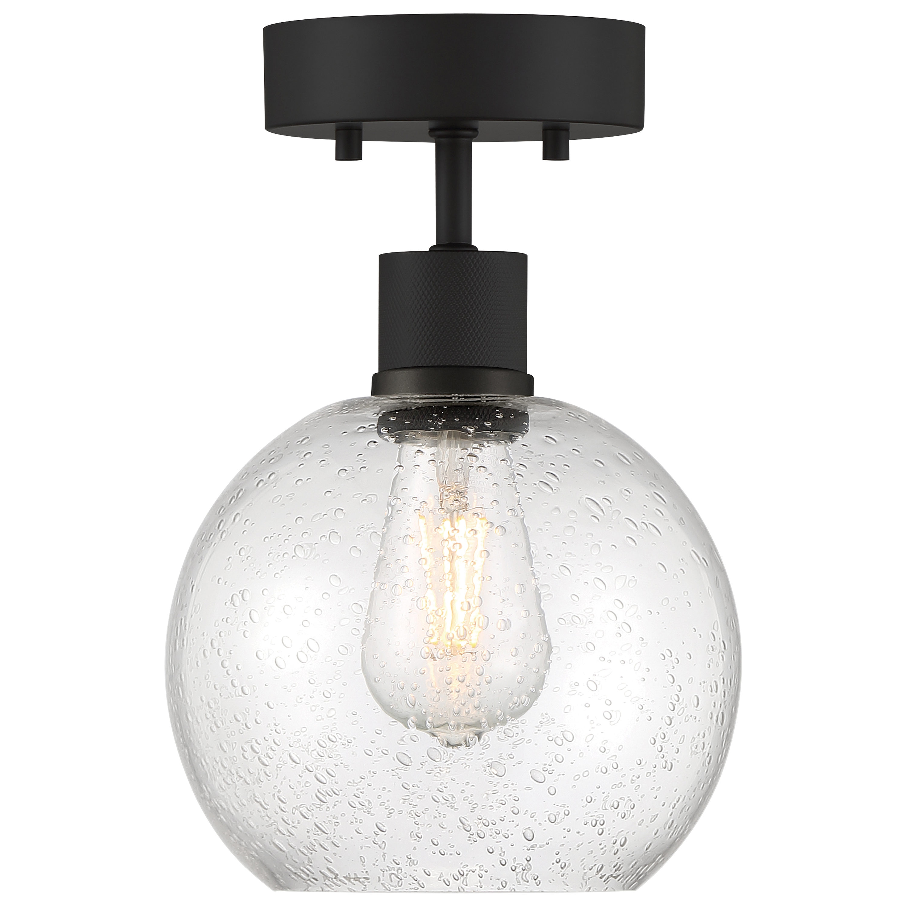 Burgundy Globe 12" Matte Black LED Indoor/Outdoor Light Fixture