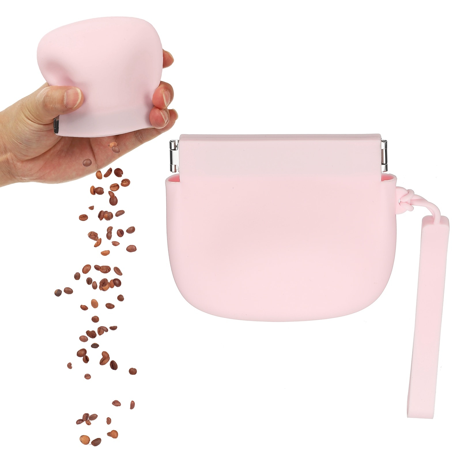 Unique Bargains Silicone Dog Treat Pouch Auto Closure Pocket Size Portable Walking Bag for Dog and Cat 4x3 Inch (Pink 1pc) Intended for Pet Travel / Training / Walking