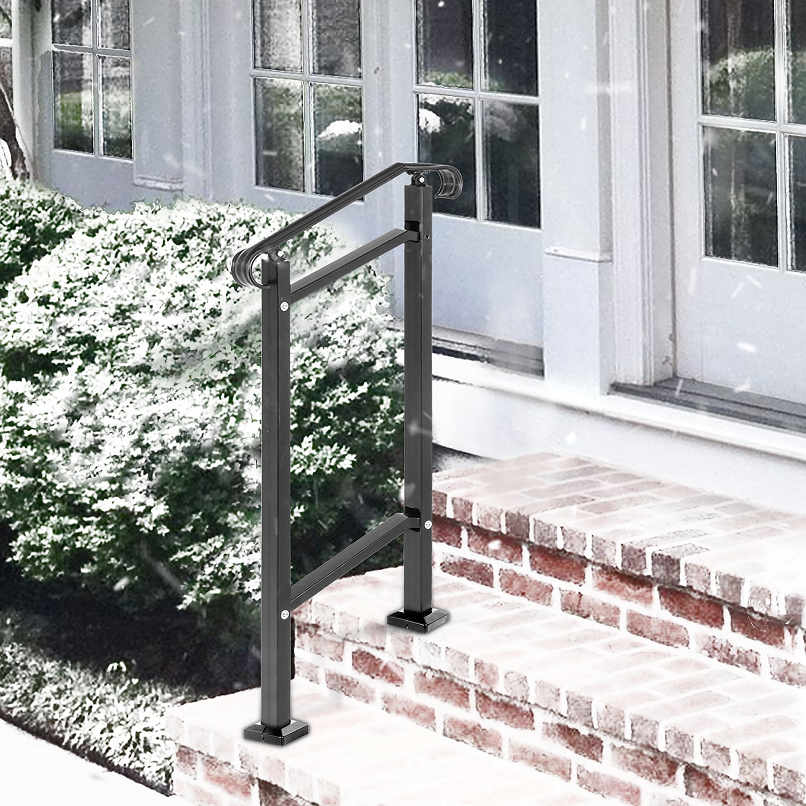 VEVOR 1 Step Wrought Iron Handrail 22-in x 37.8-in Wrought Iron ...