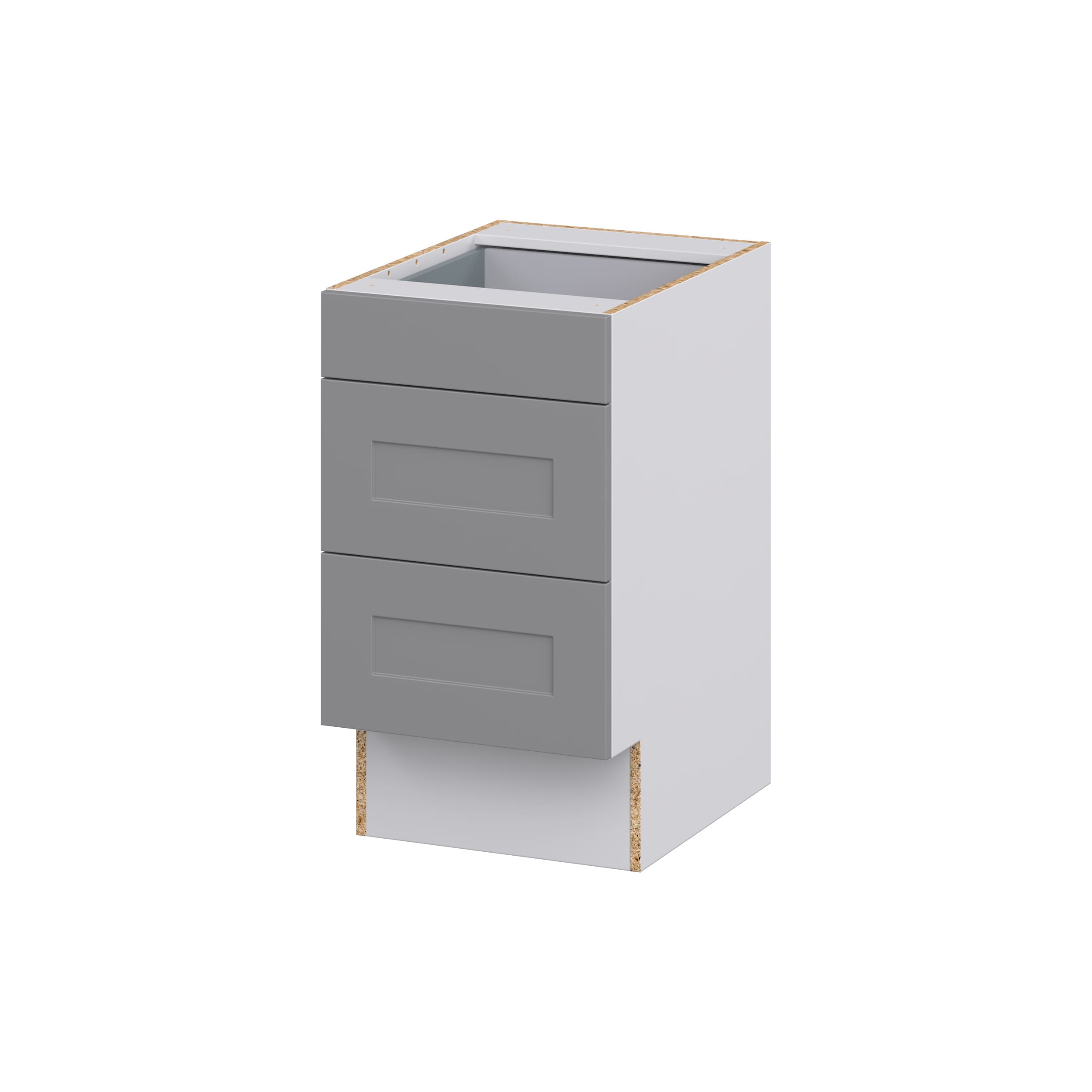 Hugo&Borg Beaumont 18-in W x 32.5-in H x 24-in D Slate Gray 3-Drawer Base Fully Assembled Cabinet (Recessed Panel Style)