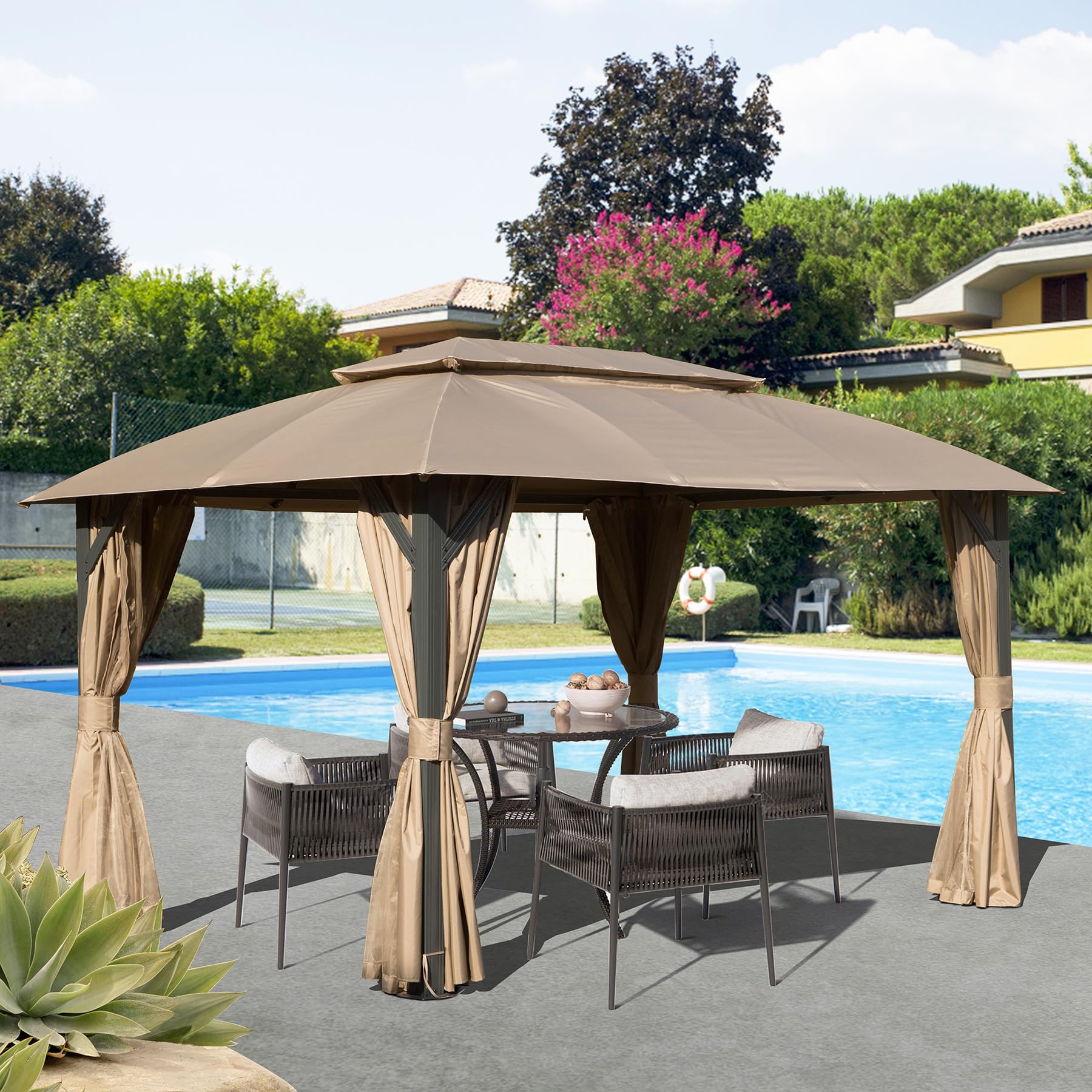 LIVIZA GLY-1625-BN Wood-Resin-Gazebos - View #10