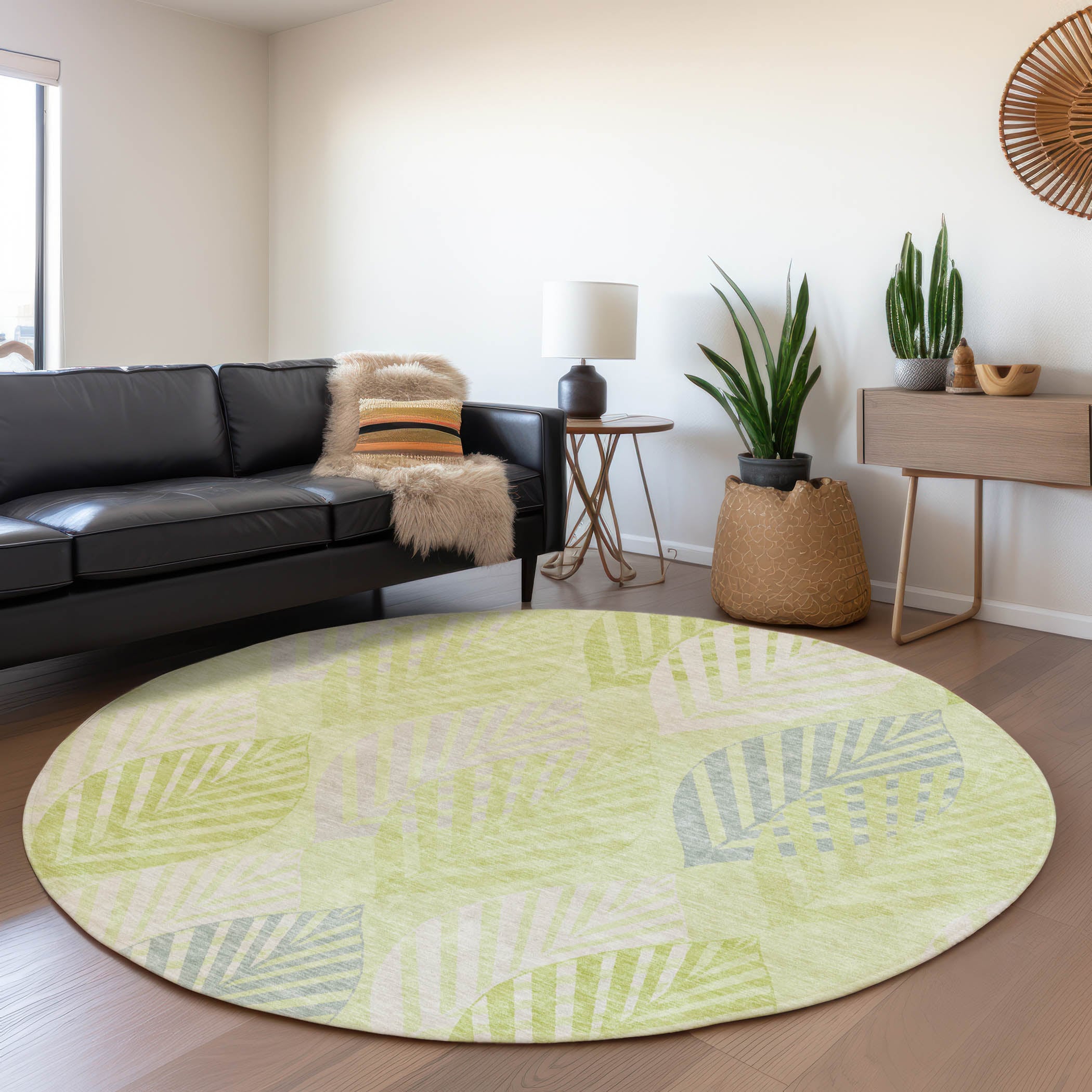 Addison Rugs ACN744AL8RO Chantille ACN744AL 8 x 8 (ft) Polyester Aloe Round Indoor/Outdoor Geometric Machine washable Area rug