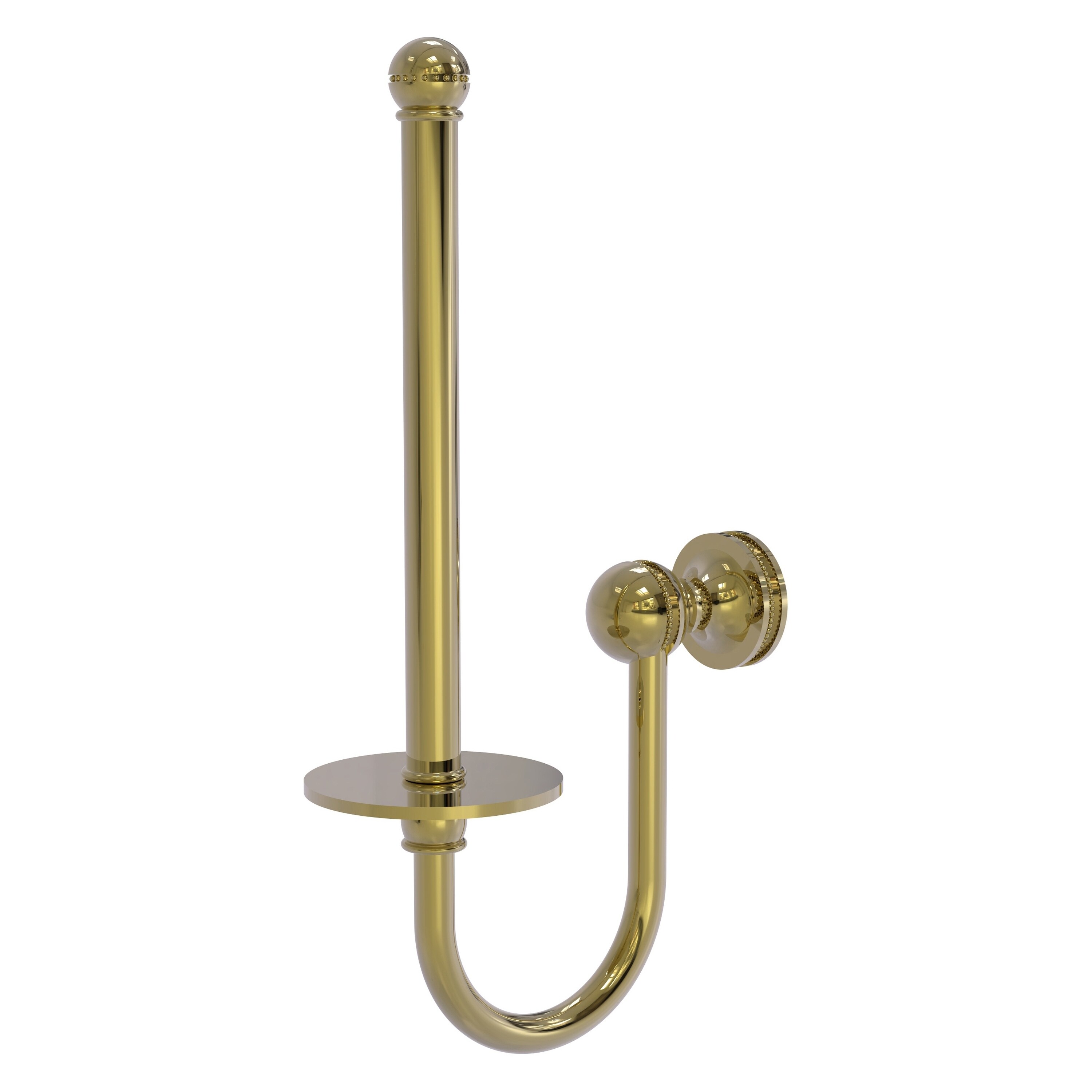 Allied Brass MA-24U-UNL Mambo Unlacquered Brass Wall mount Single post Toilet Paper Holder 1 -Rolls with Storage