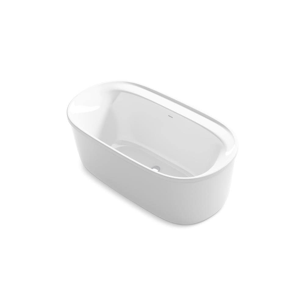 Sterling 95333-0 Spectacle 32.25-Inches x 60.25-Inches White Acrylic Oval Freestanding Soaking bathtub Drain ( Center Drain )