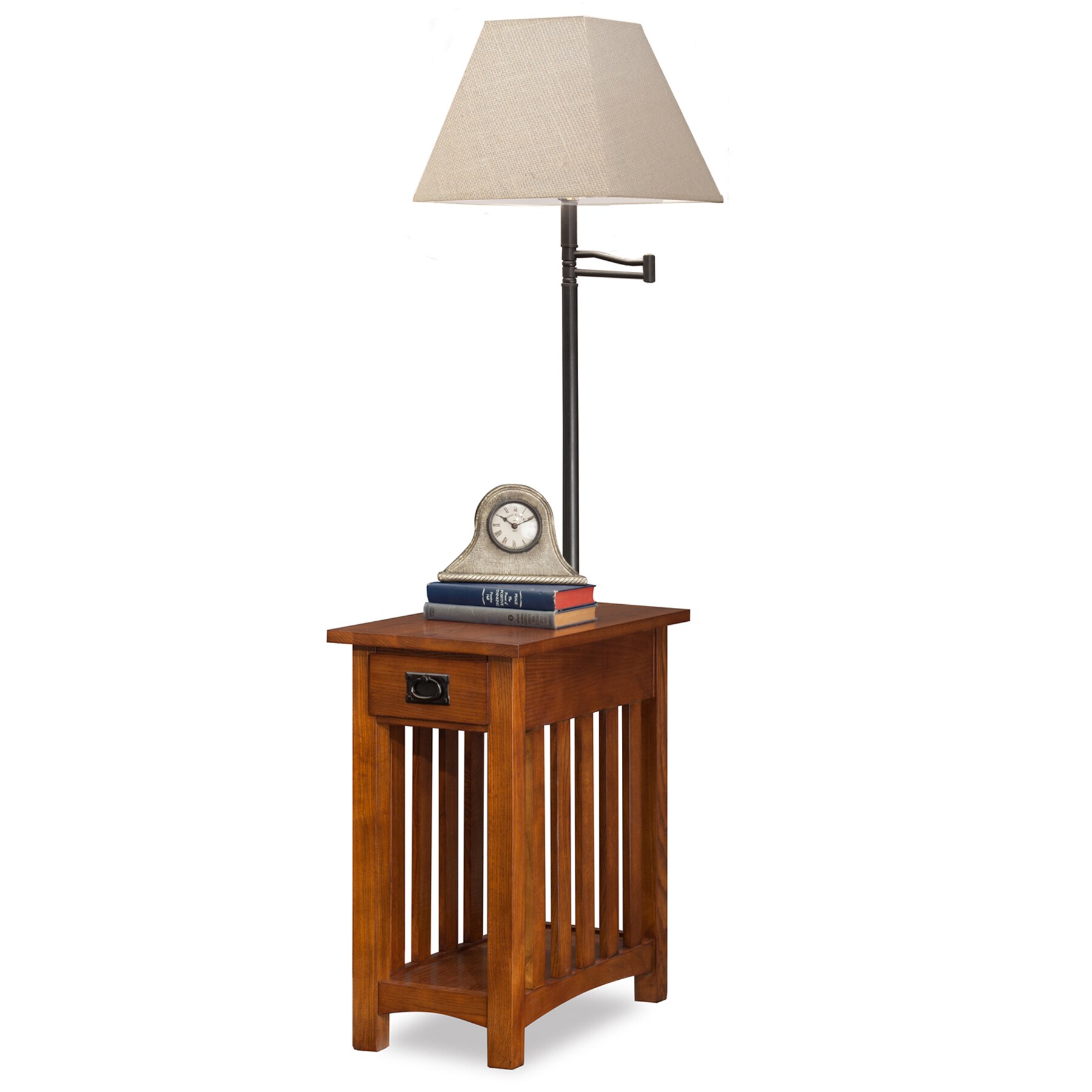 lowes table with lamp attached