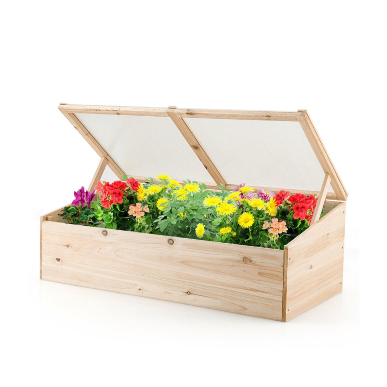 AHIOU HOME ZAAHD-HGM8MYGB 4-cu ft 19.5-in W x 39-in L x 14-in H Natural Wood Raised Garden Bed