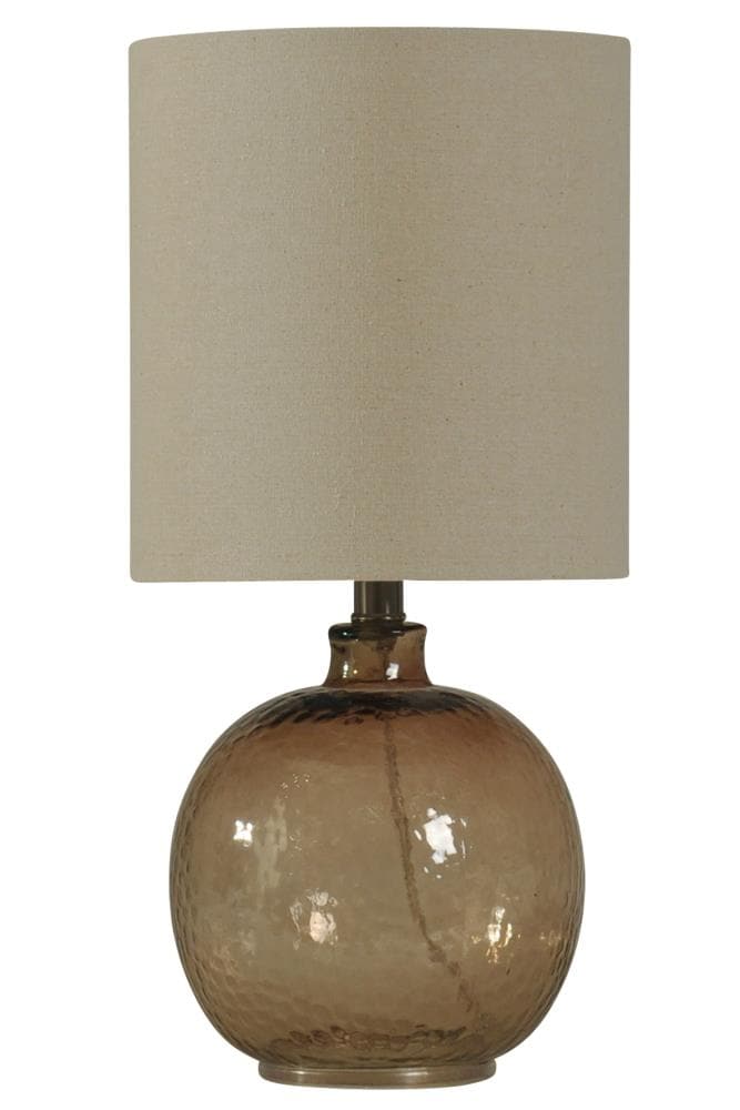StyleCraft Home Collection L13166DS 20-in Amber Mist On/Off switch Table Lamp with Fabric Shade