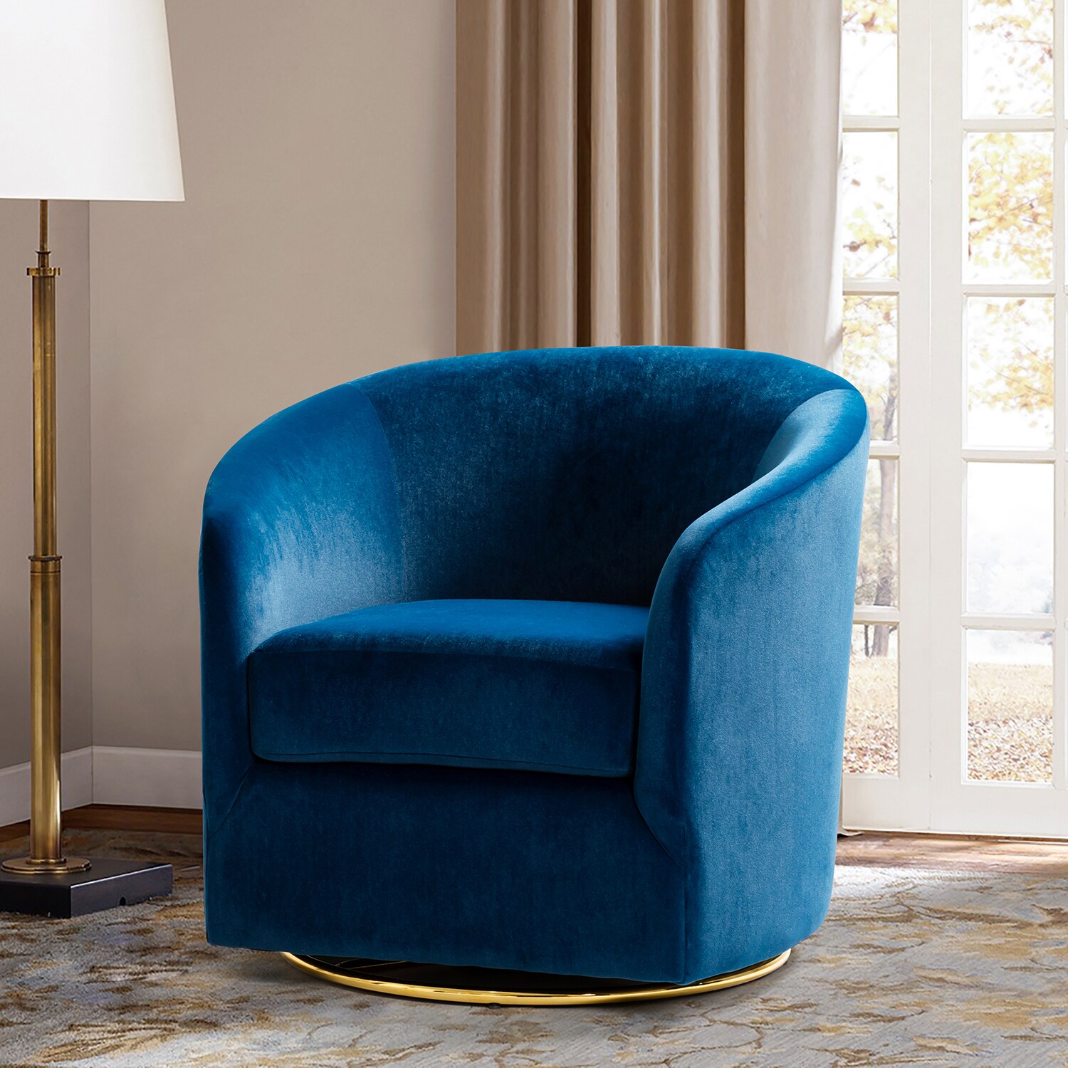 Navy swivel online armchair