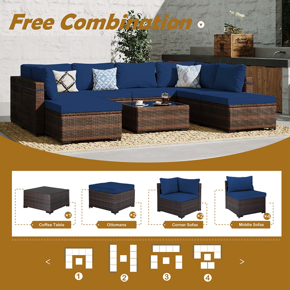 UPHA TBSF-ABCD-NAVYBLUE Patio-Conversation-Sets - View #4