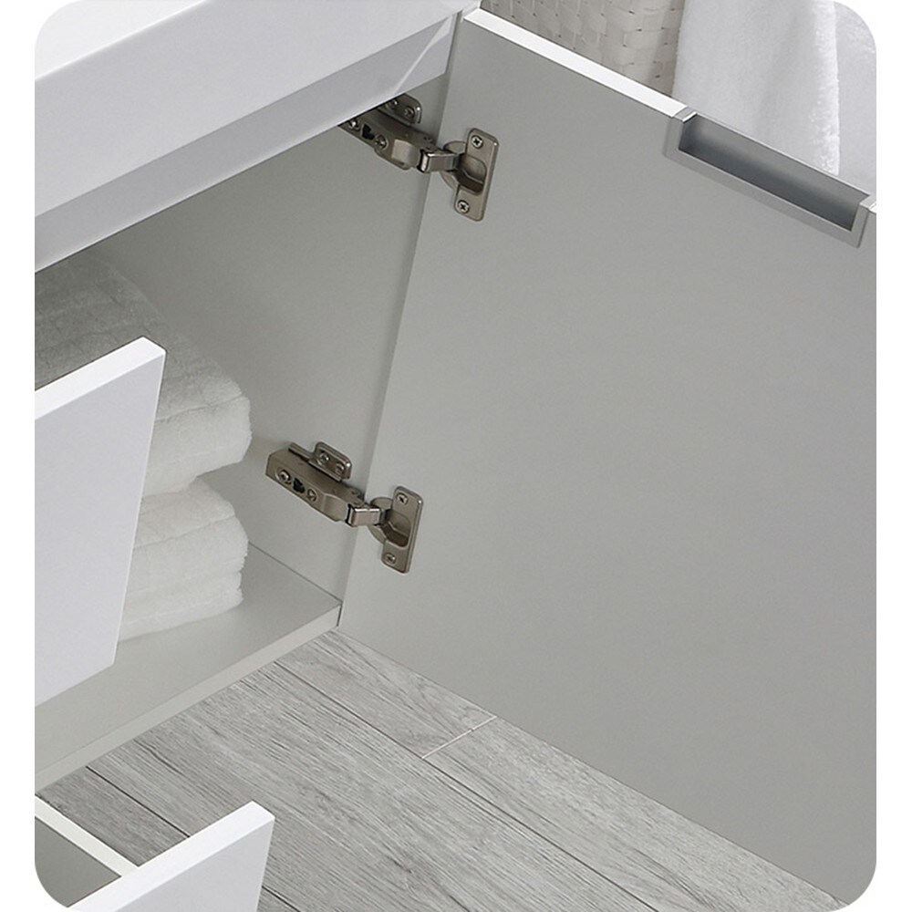 Valencia 60" Glossy White Wall Mount Double Vanity