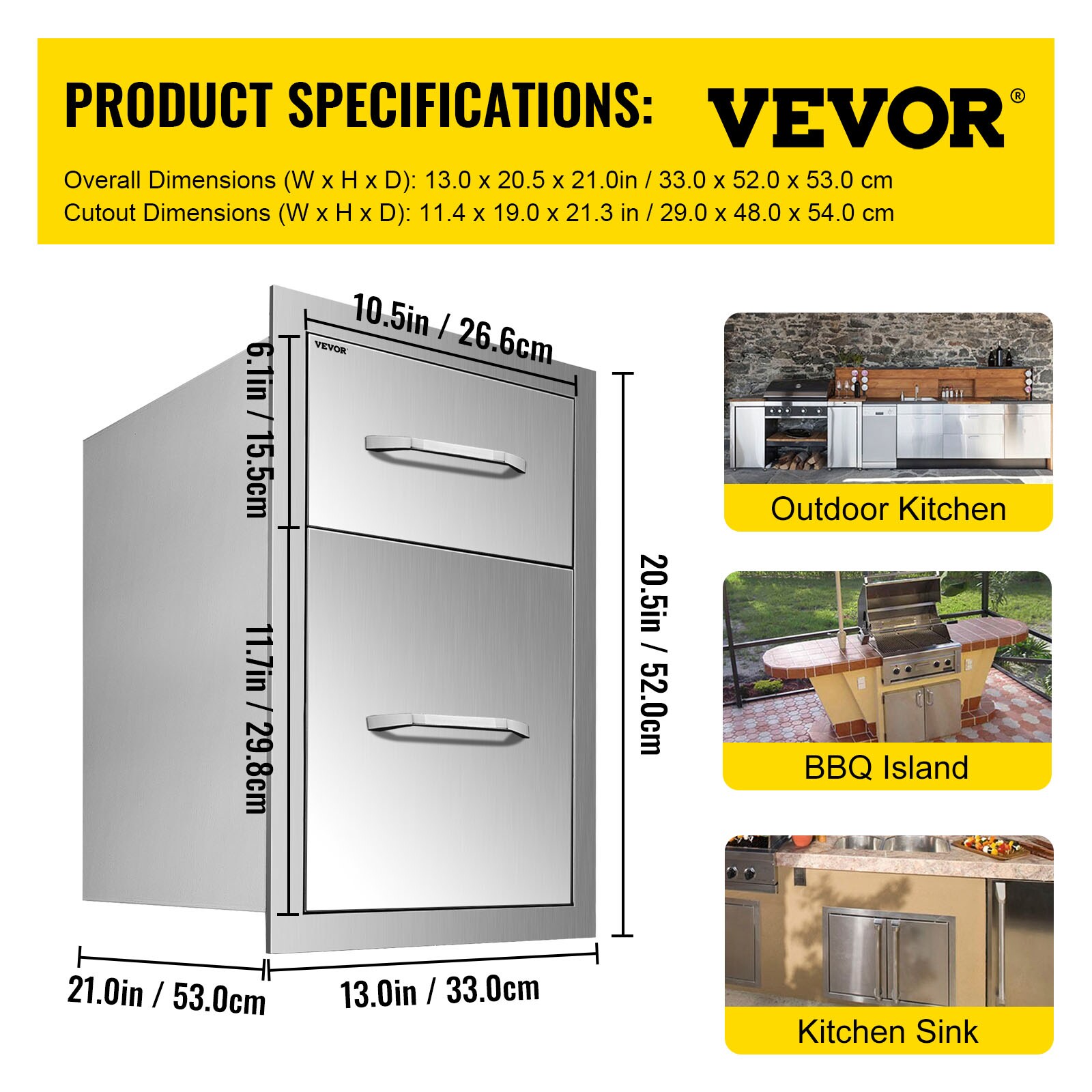VEVOR CTG20.5X13X210001V0 Builtin-Grill-Cabinet-Parts - View #9