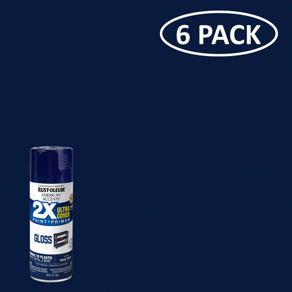 Rust-Oleum Accents Ultra Cover 2x Satin Spray Paint, Slate Blue,12 oz