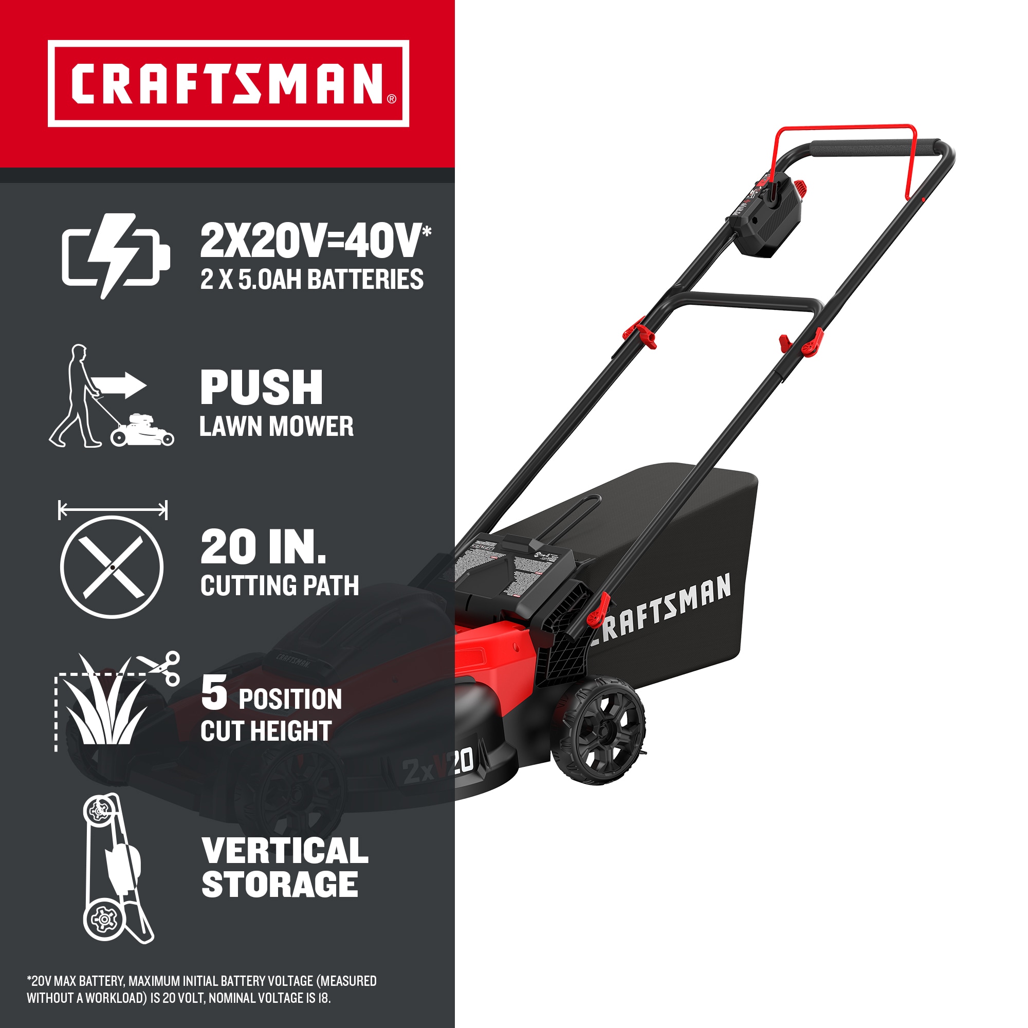 CRAFTSMAN CMCMW220P2 Cordless-Elec-Push-Mowers - View #3