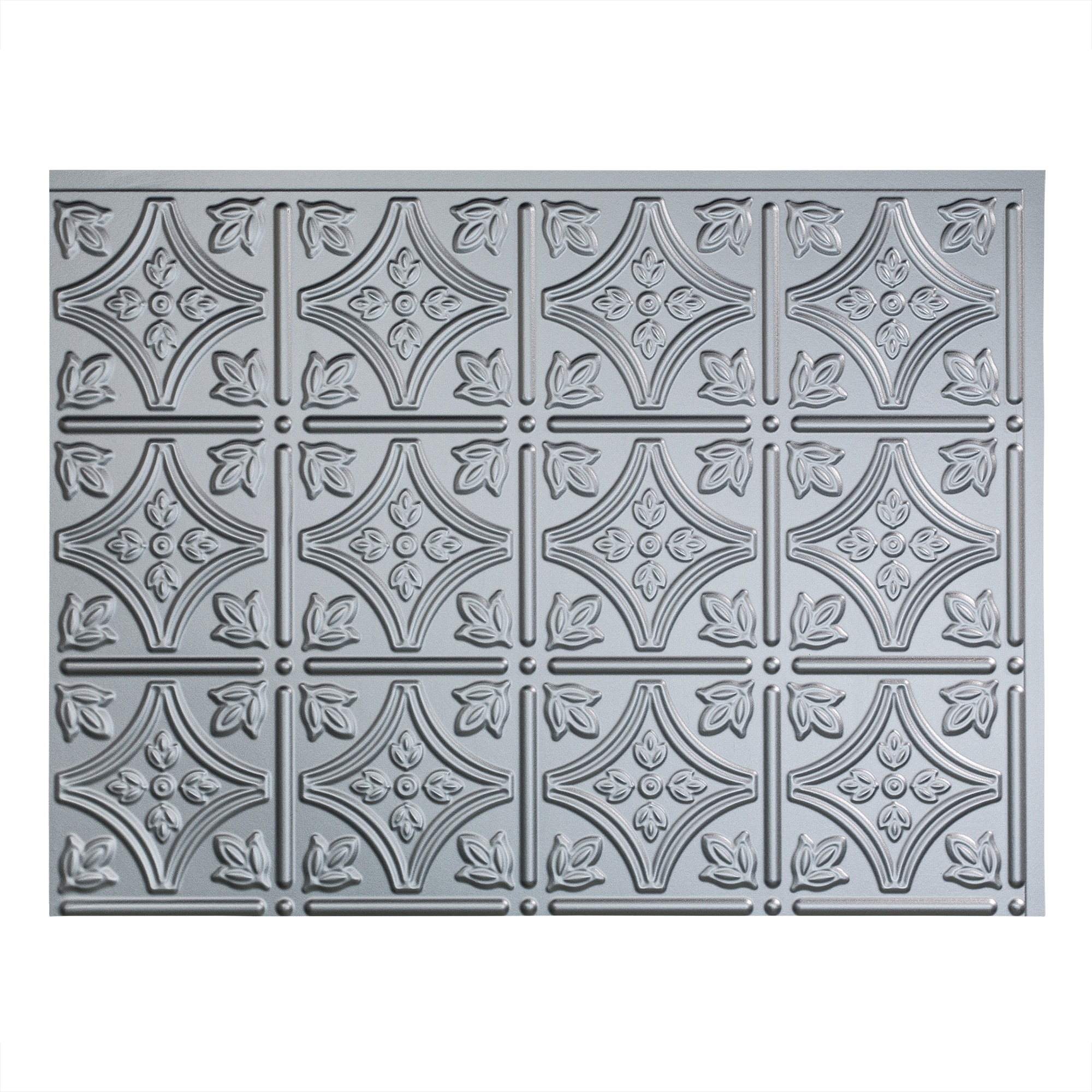 Argent Silver Traditional Vinyl Backsplash Panels, 18in x 24in, 5 Pack