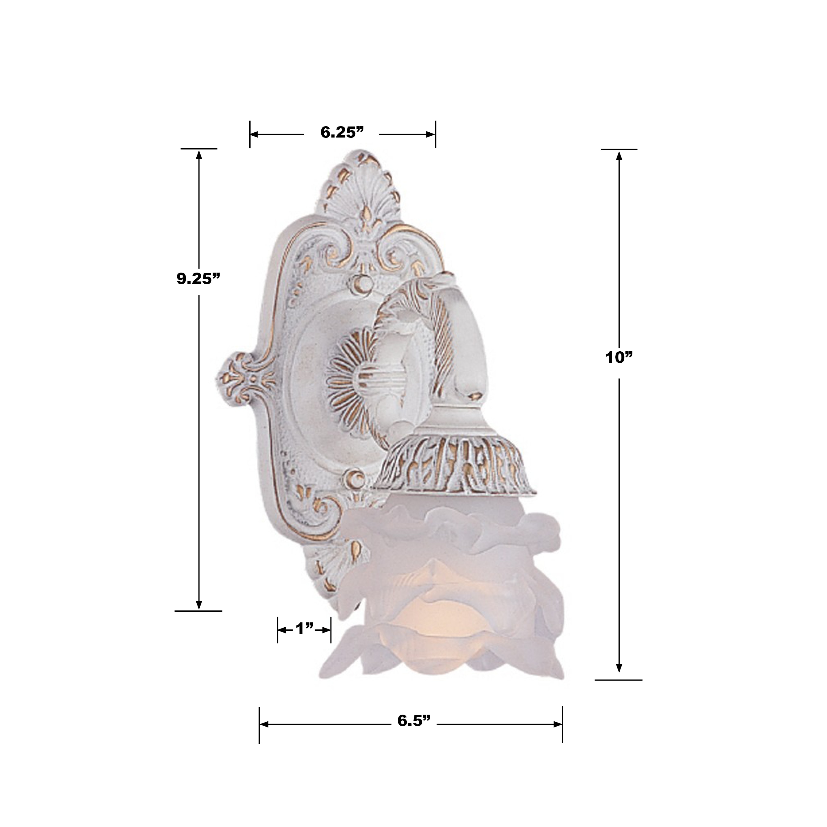 Antique White Glass Shade Bronze Dimmable Sconce