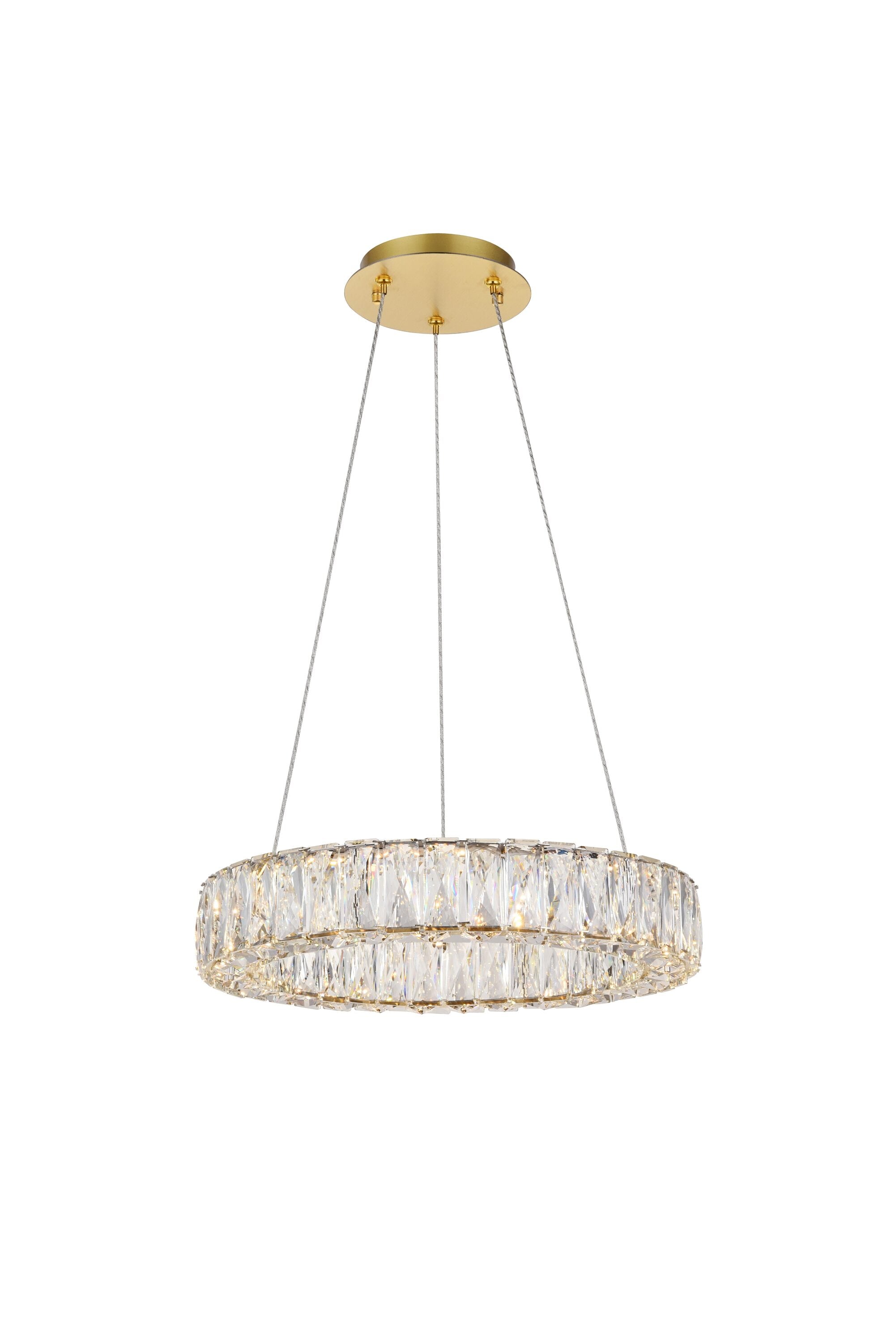 Elegant Decor HF10509D17G Home Furnishing 1 -Light Gold Modern/contemporary Drum Integrated LED Medium Hanging Pendant light