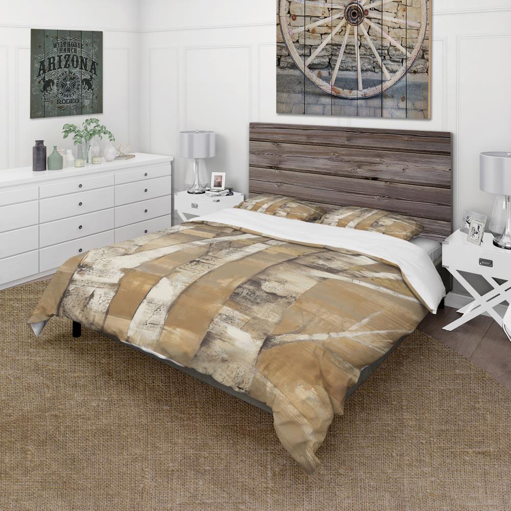 Designart BED30293-K 3 -Piece Brown King Duvet cover Set