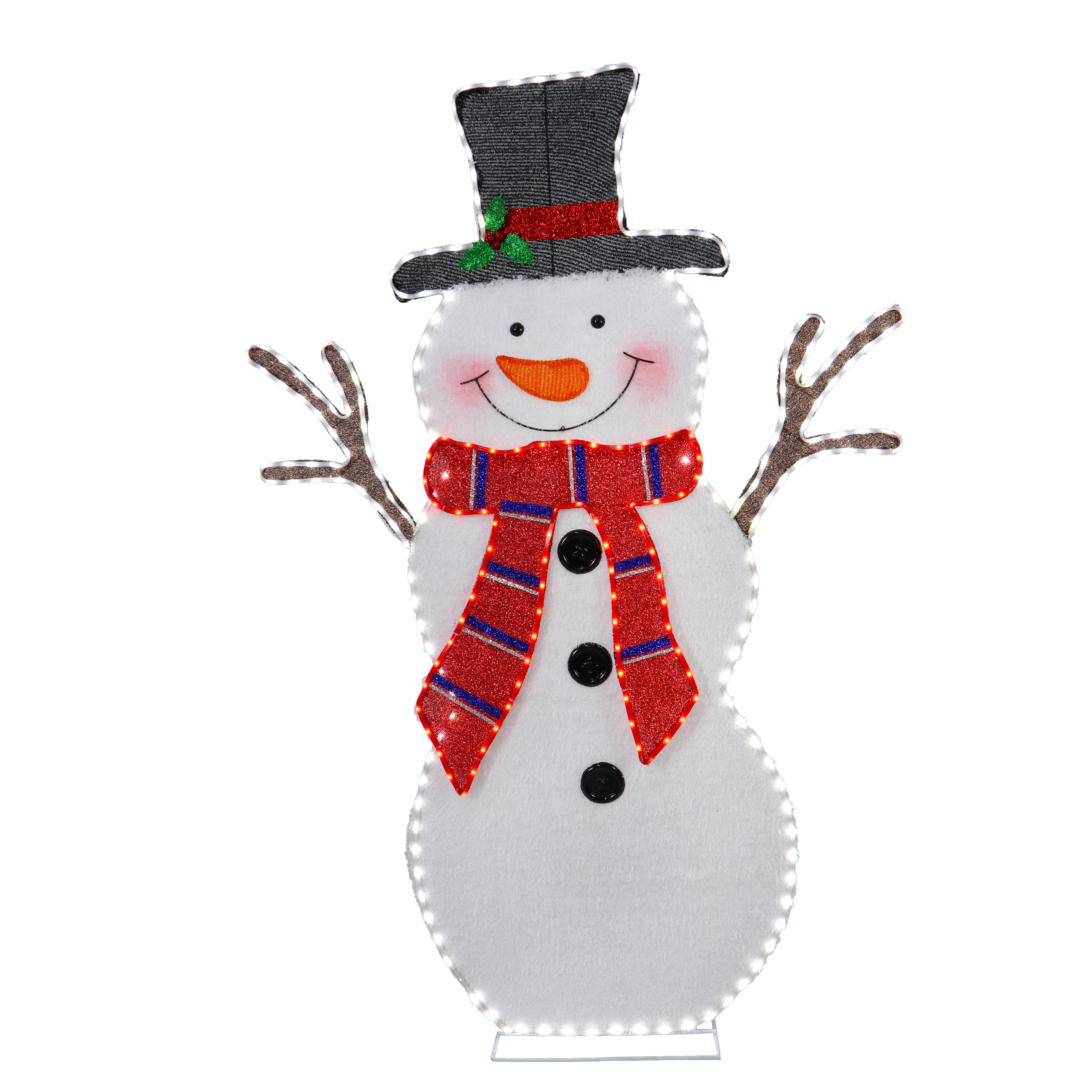 Holiday Living 64.5-in Snowman Free Standing Decoration with 