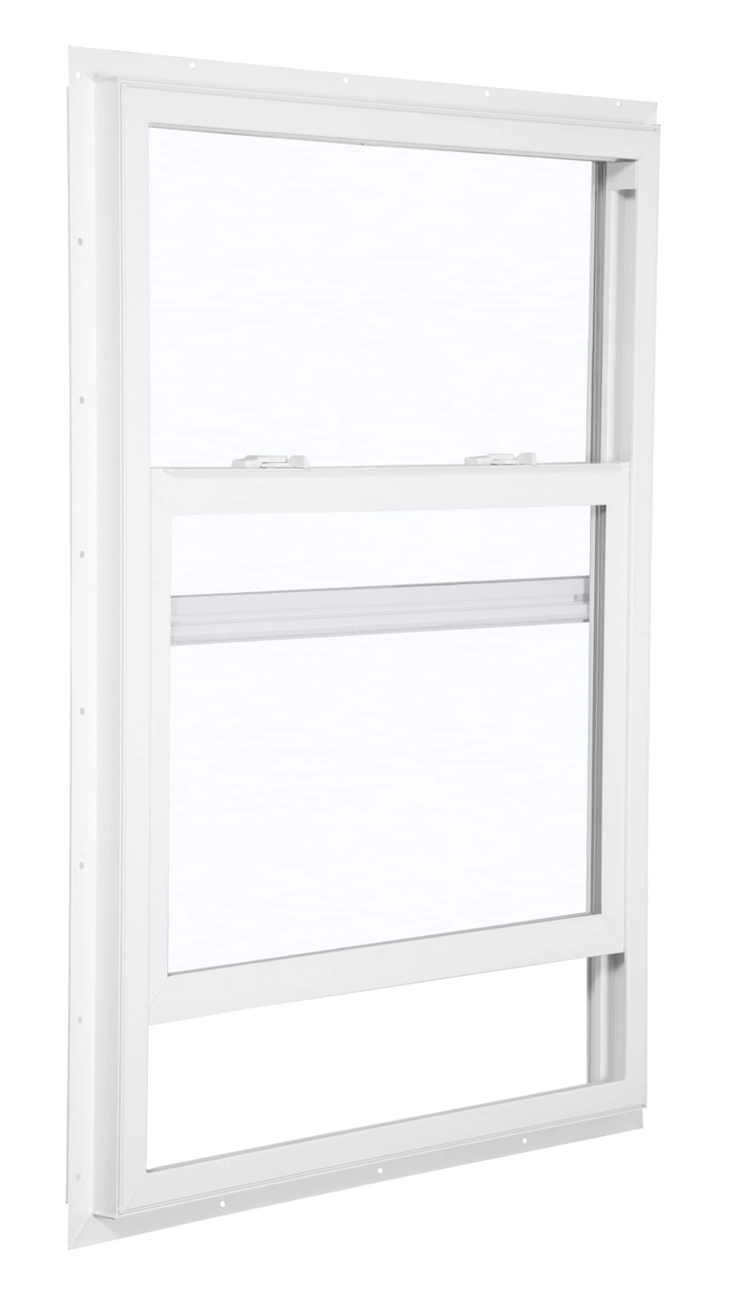 RELIABILT 105SH36360002 105 Series New Construction 35-1/2-in x 35-1/2-in x 2-5/8-in Jamb White Vinyl Dual-pane Single Hung Window Half Screen Included
