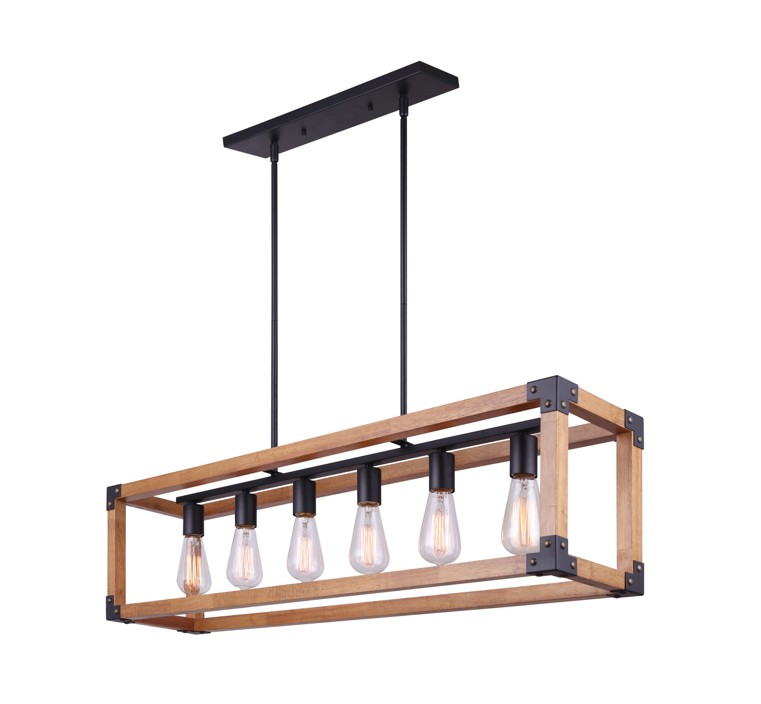 Canarm Ltd. ICH759A05BK Moss 6 -Light Multiple colors Rustic Wood For Use in Bedrooms, Dining Rooms, Foyers, Kitchens, Living Rooms Chandelier
