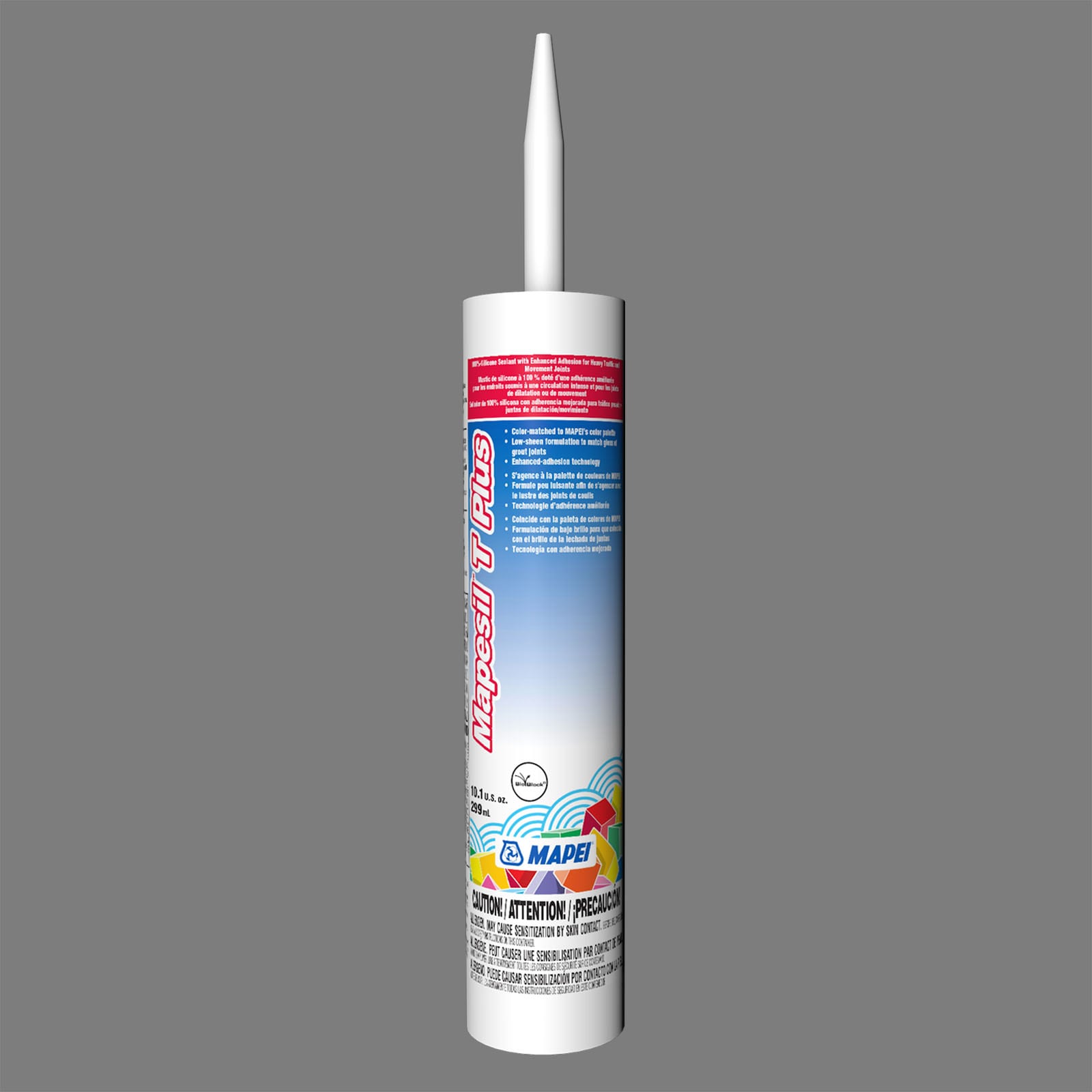 MAPEI 3BU501941 Mapesil T Plus 10.1-oz Tile & grout Pearl Gray #5019 Silicone Caulk