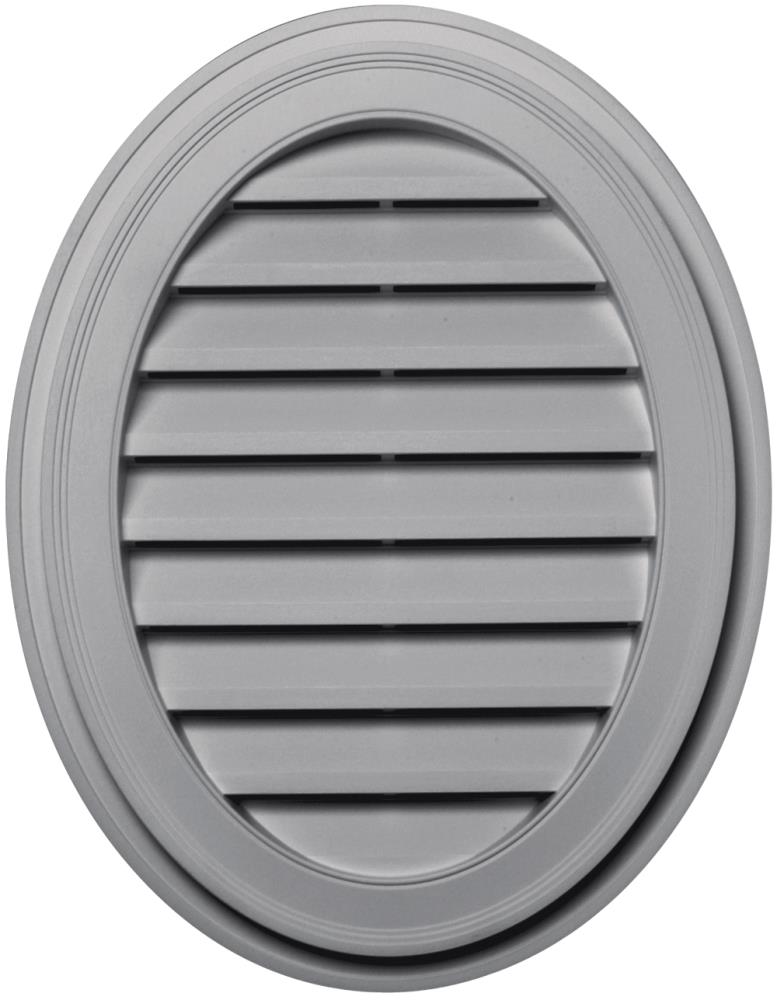 Builders Edge 120042127016 21-in x 27-in Gray Oval Vinyl Gable Louver Vent