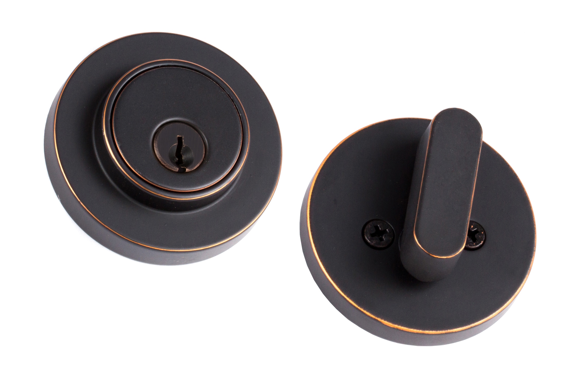 Sure-Loc Hardware DB201-MD 11P Ridgecrest Modern Deadbolts Vintage Bronze Single Cylinder Deadbolt