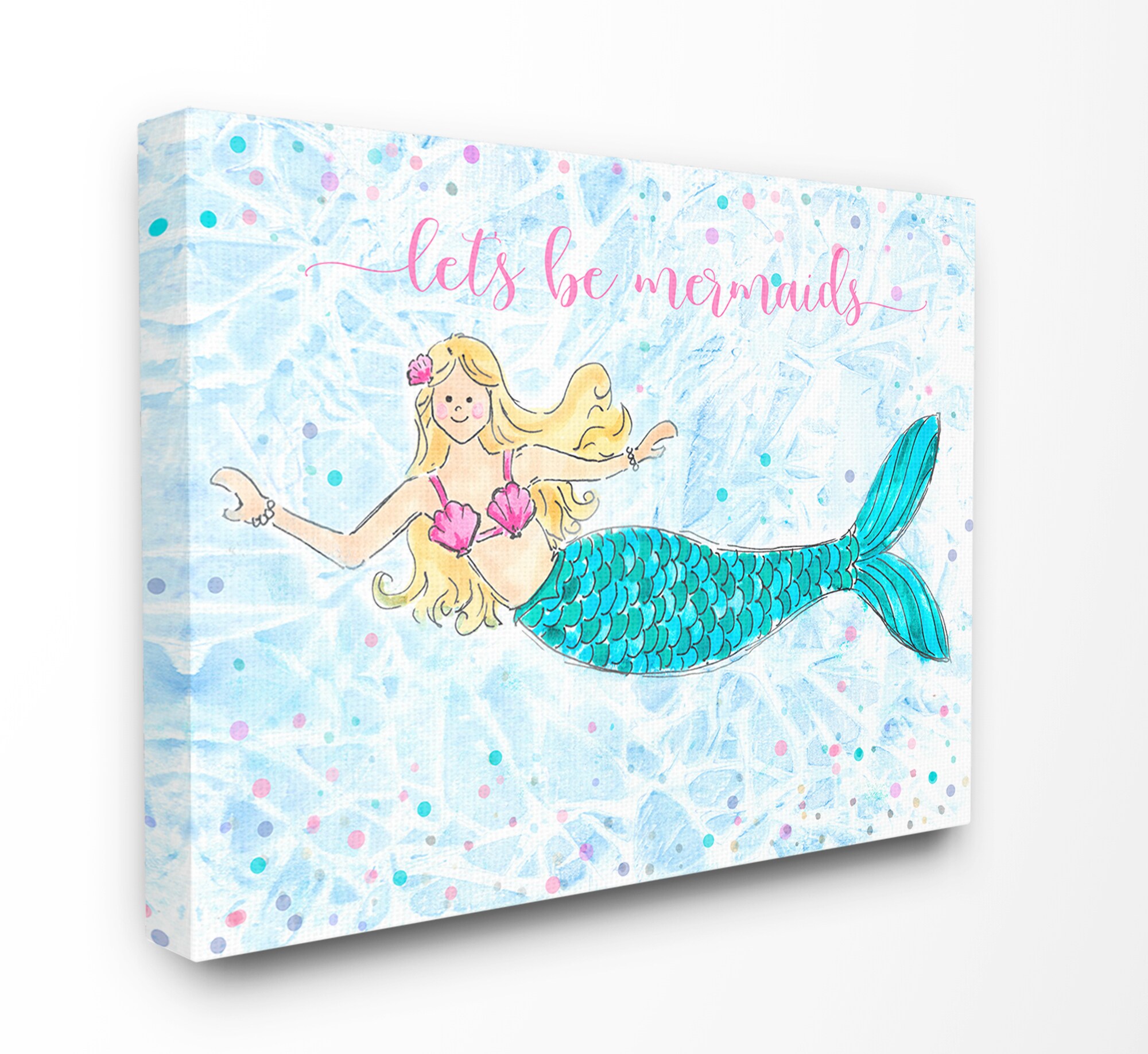 Lets Be Mermaids Blue and Pink Swimming Mermaid Wall Art at Lowes.com