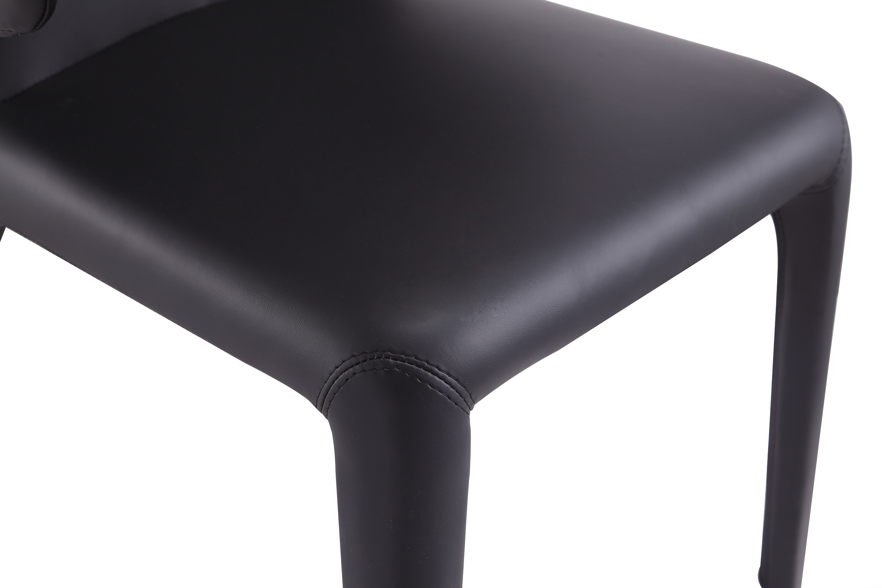 Set of 2 Black Faux Leather Upholstered Dining Chairs