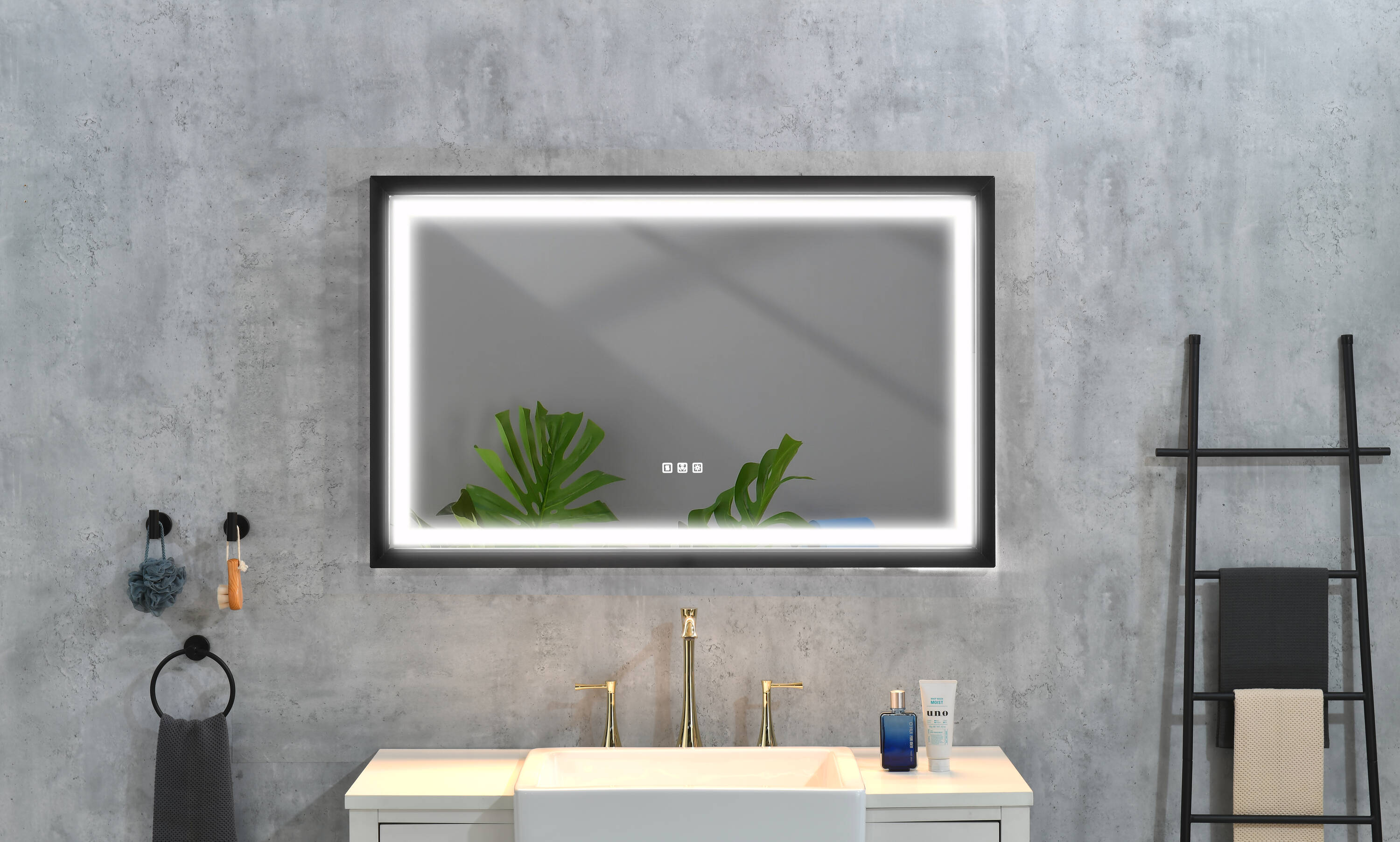 Vacolite KP-942DH 42-in x 24-in Polished Rectangle Dimmable LED Lighted Fog Free Tilting Bathroom Vanity Mirror ( glass )