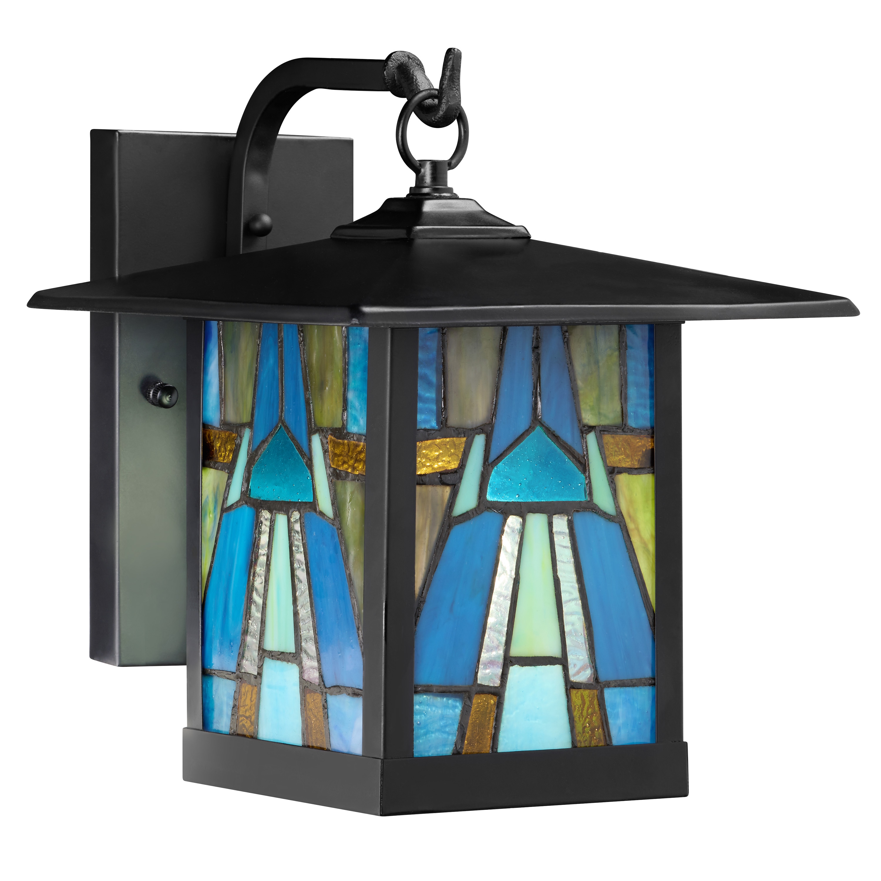 River of Goods 20787 1 -Light 11.75-in H Matte Black Hardwired Outdoor Wall Light