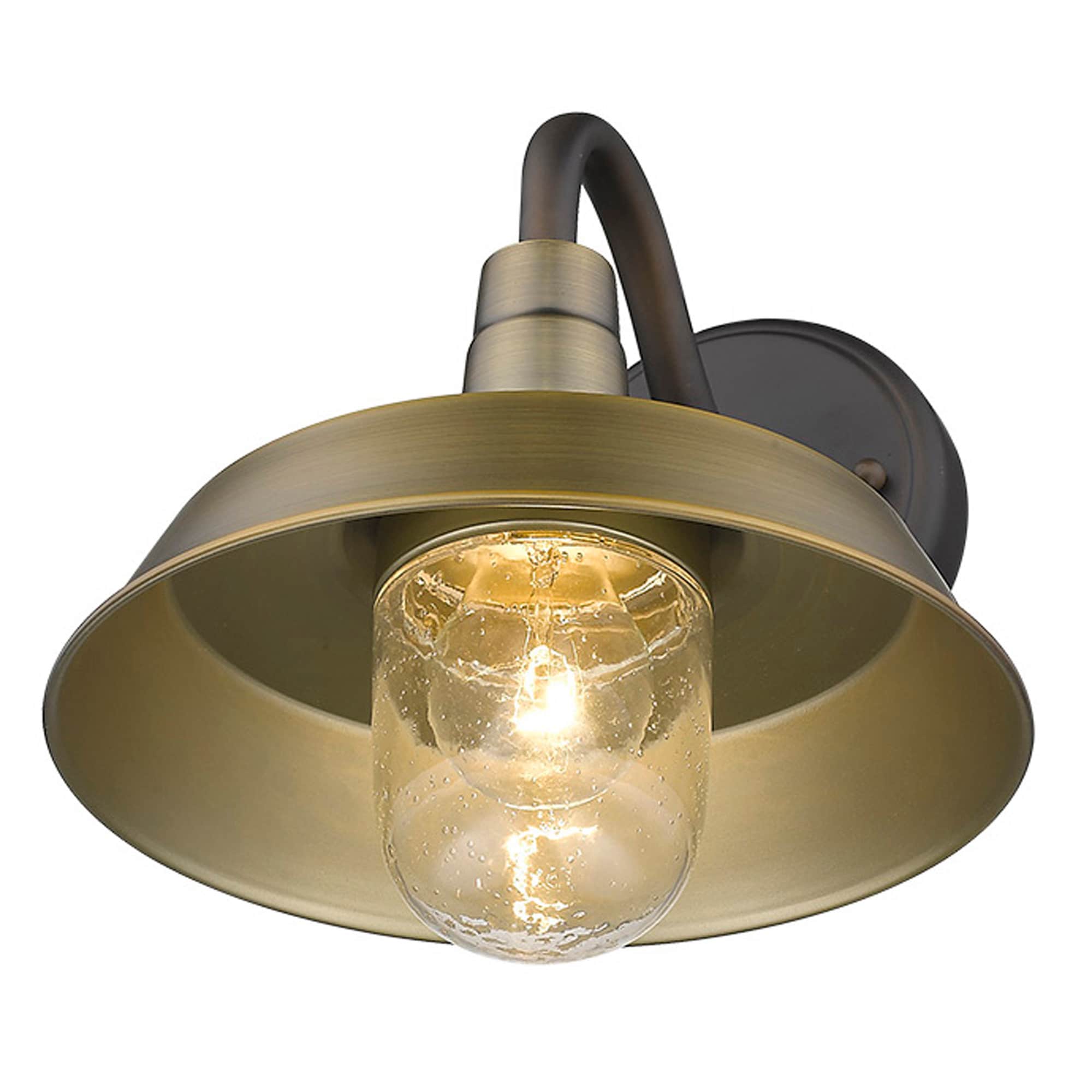 Burry 12" Antique Brass Dimmable Direct Wired Wall Light