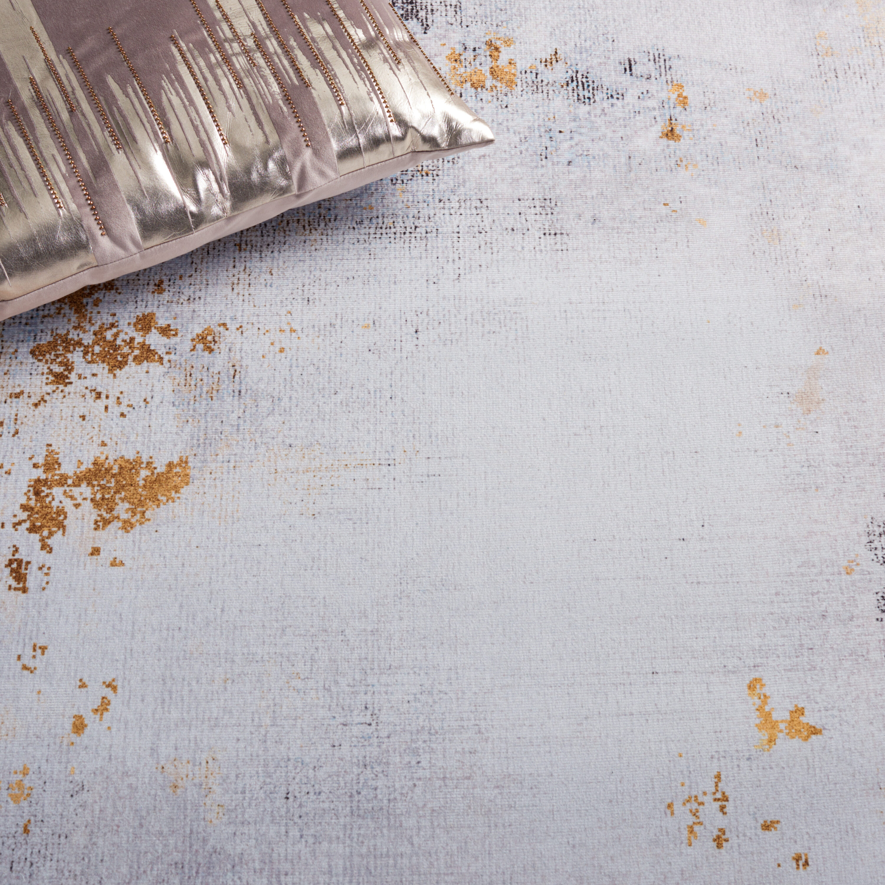 Tacoma 6' x 9' Gray and Gold Abstract Washable Area Rug