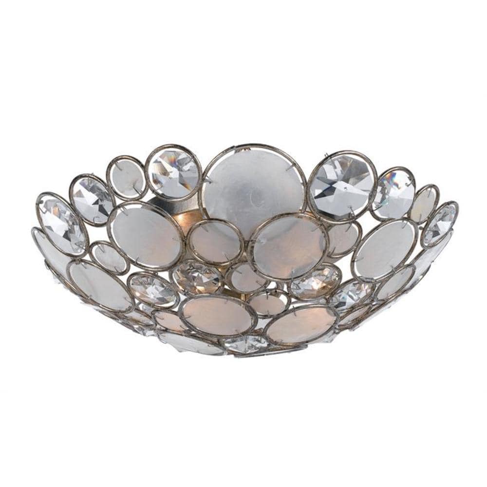 Crystorama 524-SA Palla 3 -Light 16-in Distressed Steel Flush Mount Light