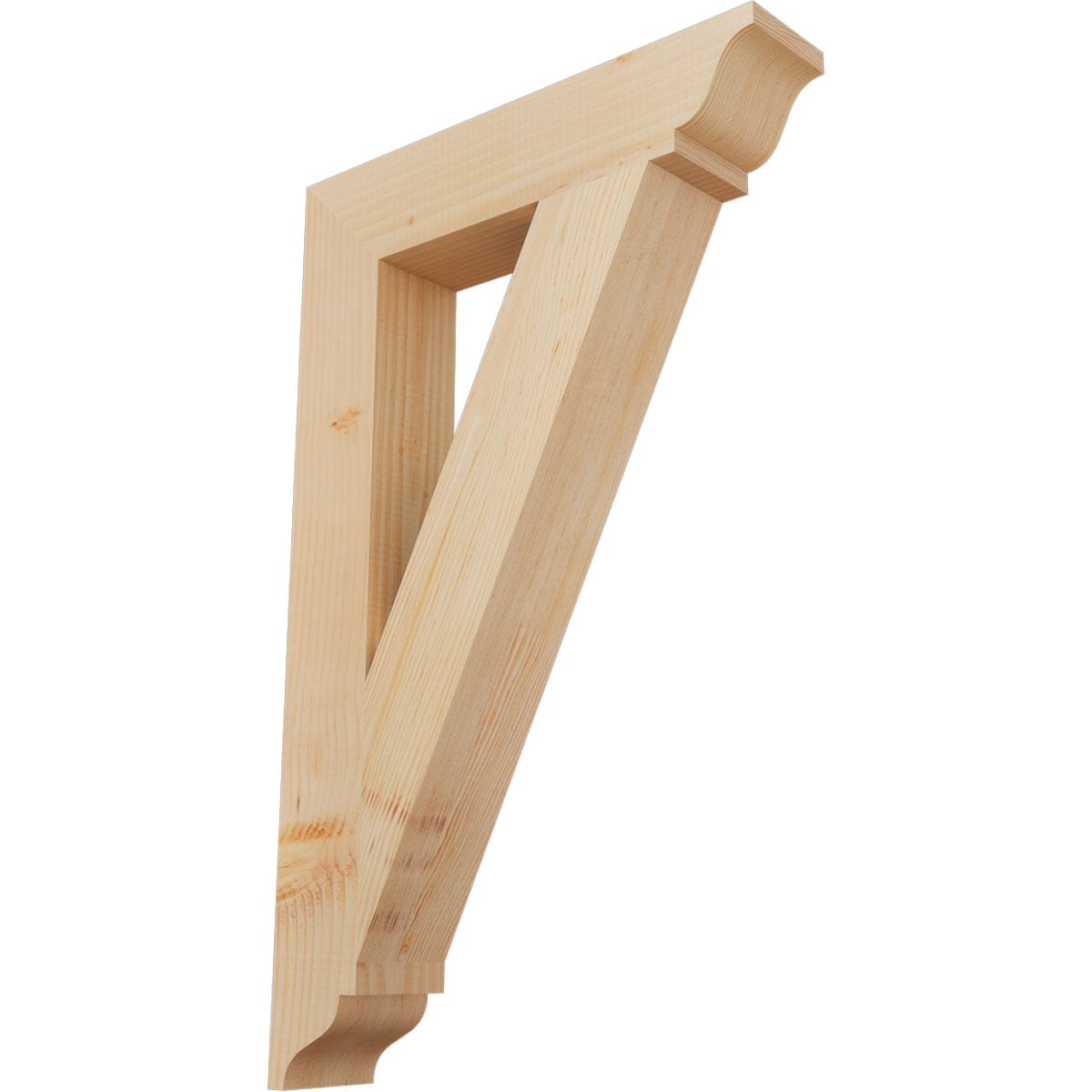 Ekena Millwork BKT04X20X32TRA01SDF Traditional traditional smooth 3-1/2-in x 20-in x 32-in Douglas fir Brown Wood Standard bracket