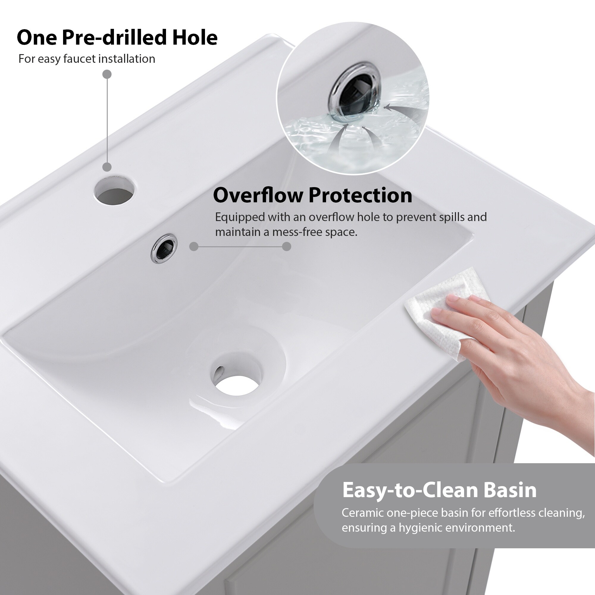 Homy Casa BVQC-W20-GY Bath-Vanity-Combo - View #7