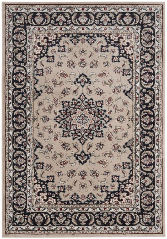 Lyndhurst 6' x 9' Cream and Anthracite Synthetic Area Rug