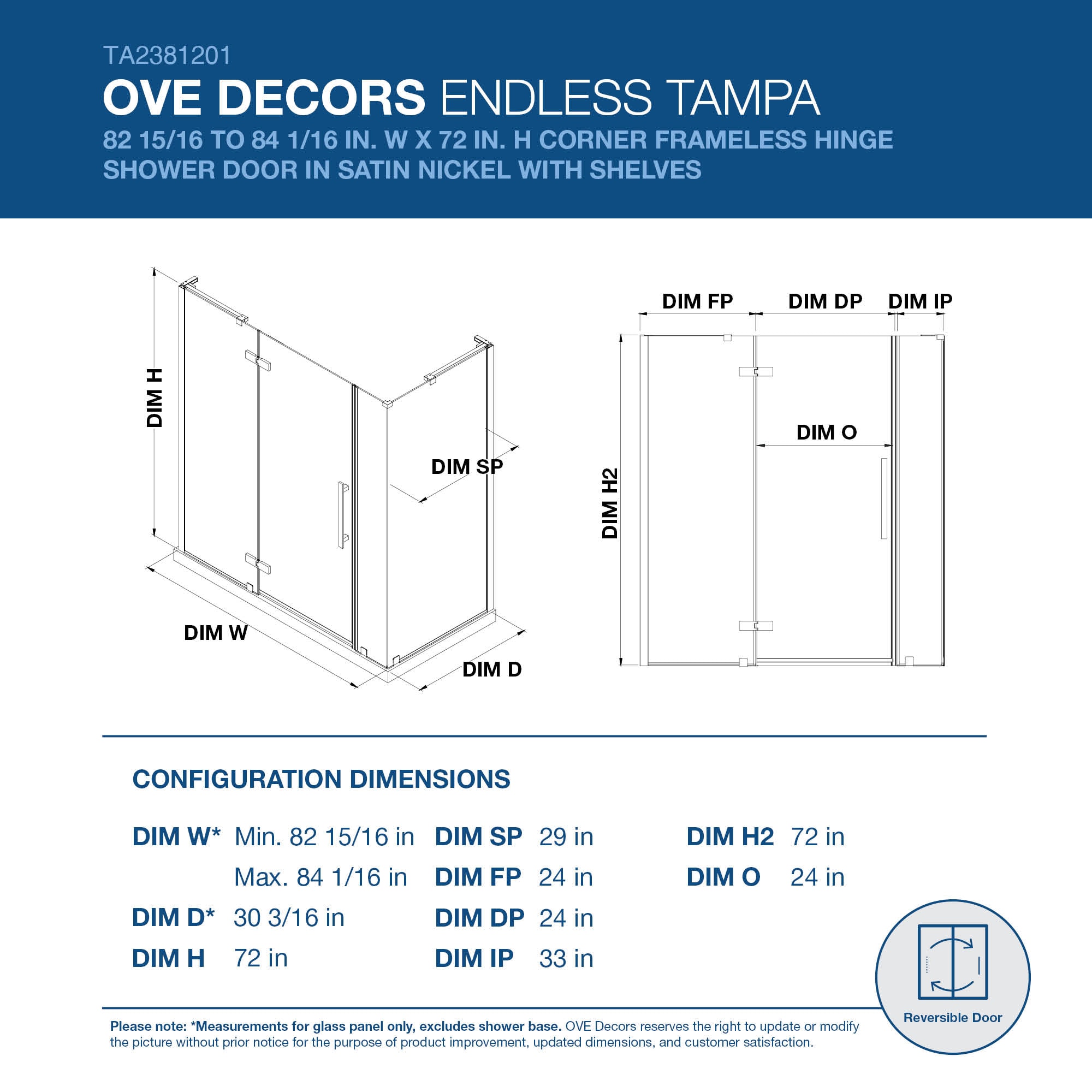 OVE Decors 828796070850 Shower-Doors - View #2