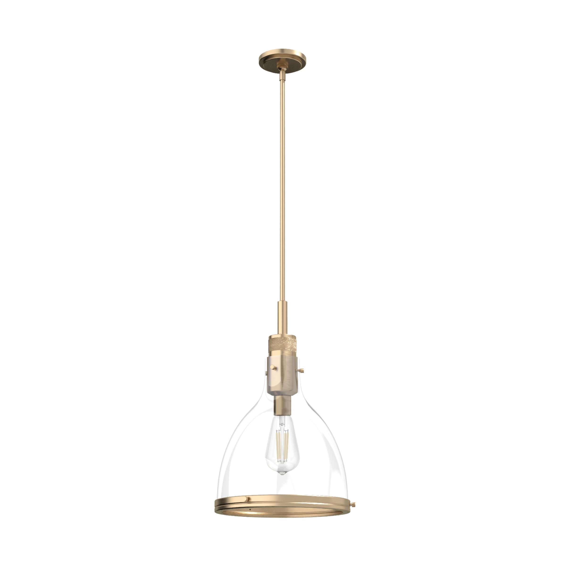 Hunter 19295 Van Nuys 1 -Light Alturas Gold Transitional Clear glass Dome Medium Hanging Kitchen island light