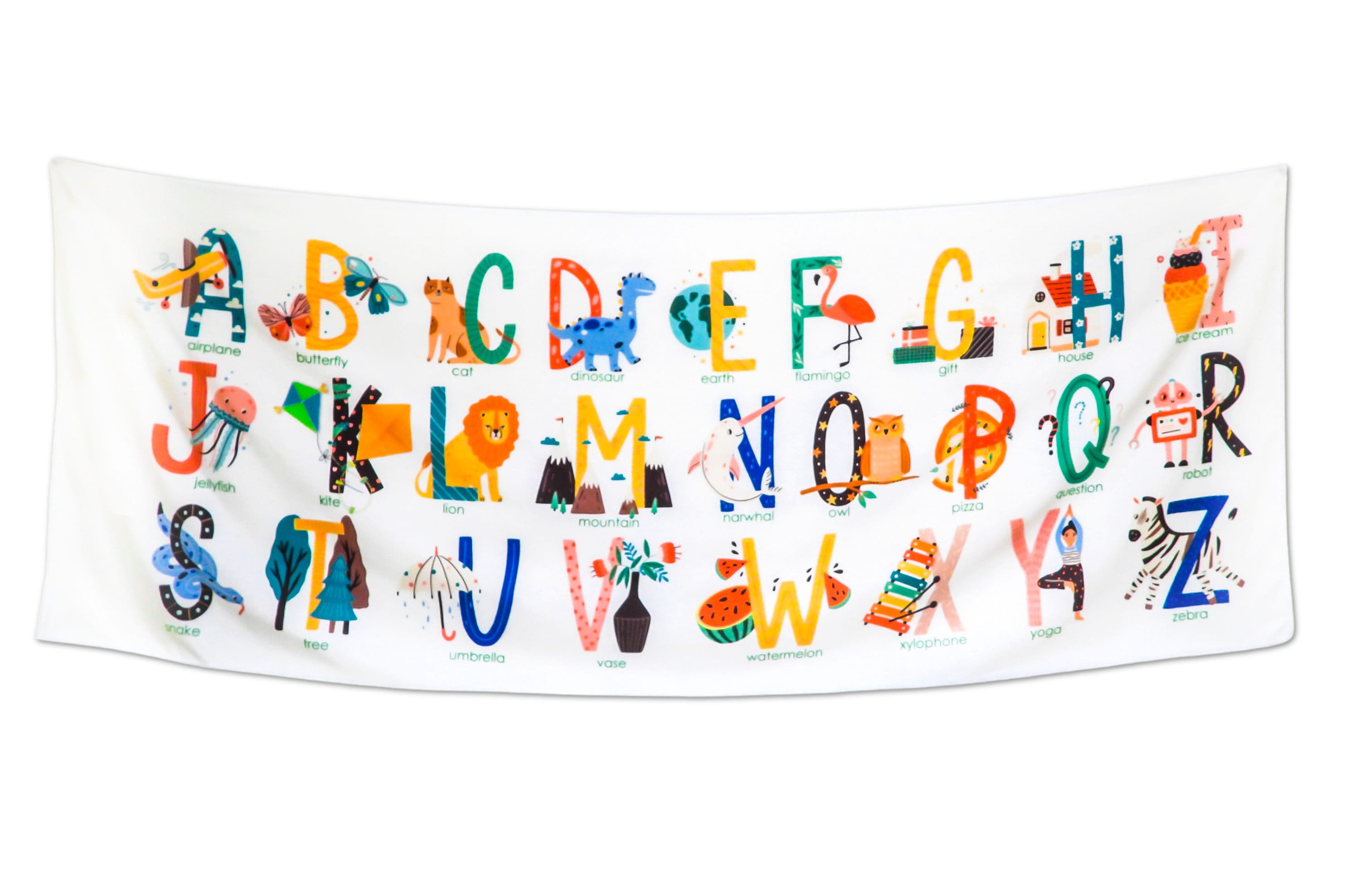 Birdy Boutique TAP108-OS-ALPHABET Alphabet Tapestry Wall Hanging 72In x 28In 28-in H x 72-in W Inspirational Print on Canvas