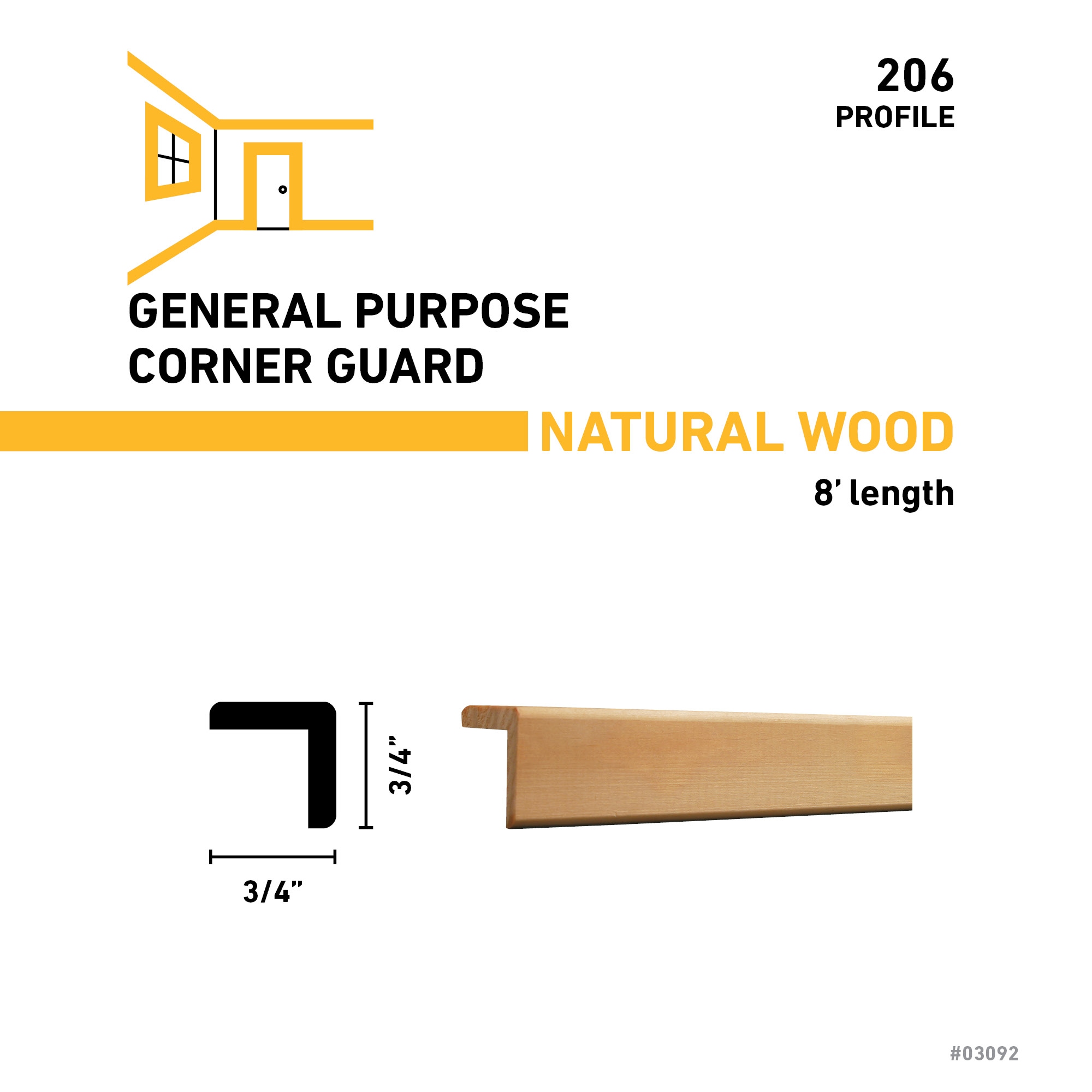 RELIABILT 0.75-in x 96-in Brown Solid Wood Outside Corner Guard in the  Corner Guards department at