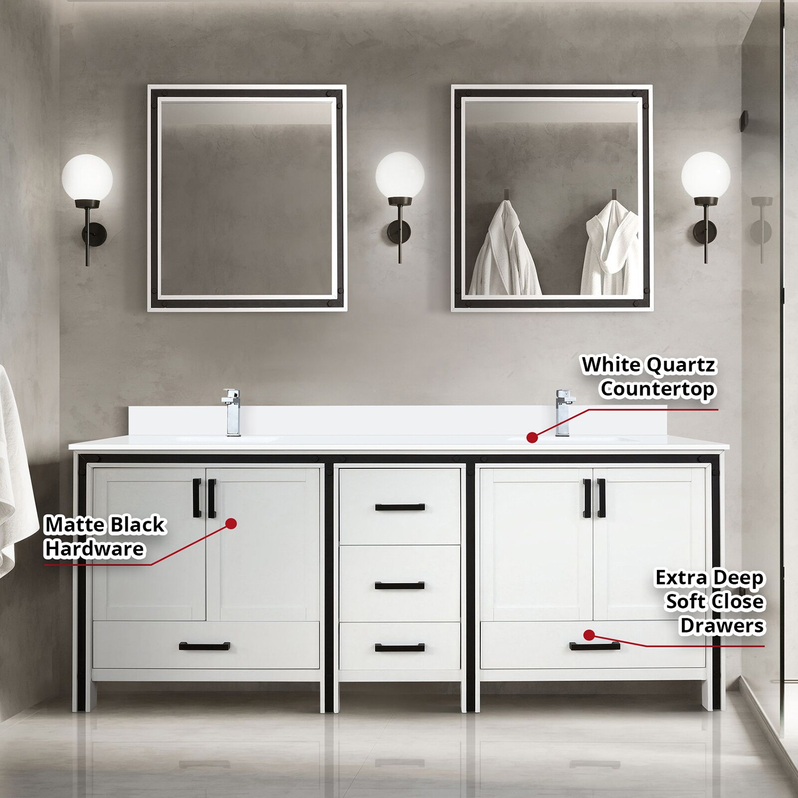 Lexora LVZV80DA211 Bath-Vanity-Combo - View #8
