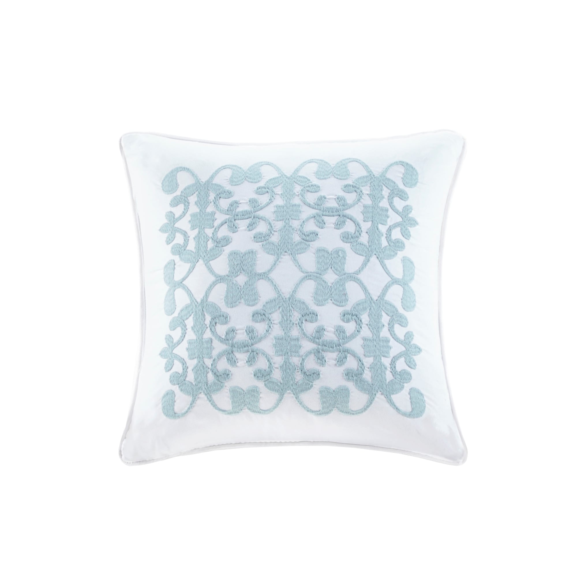 Celeste White Microfiber King Comforter Set with Ruffles