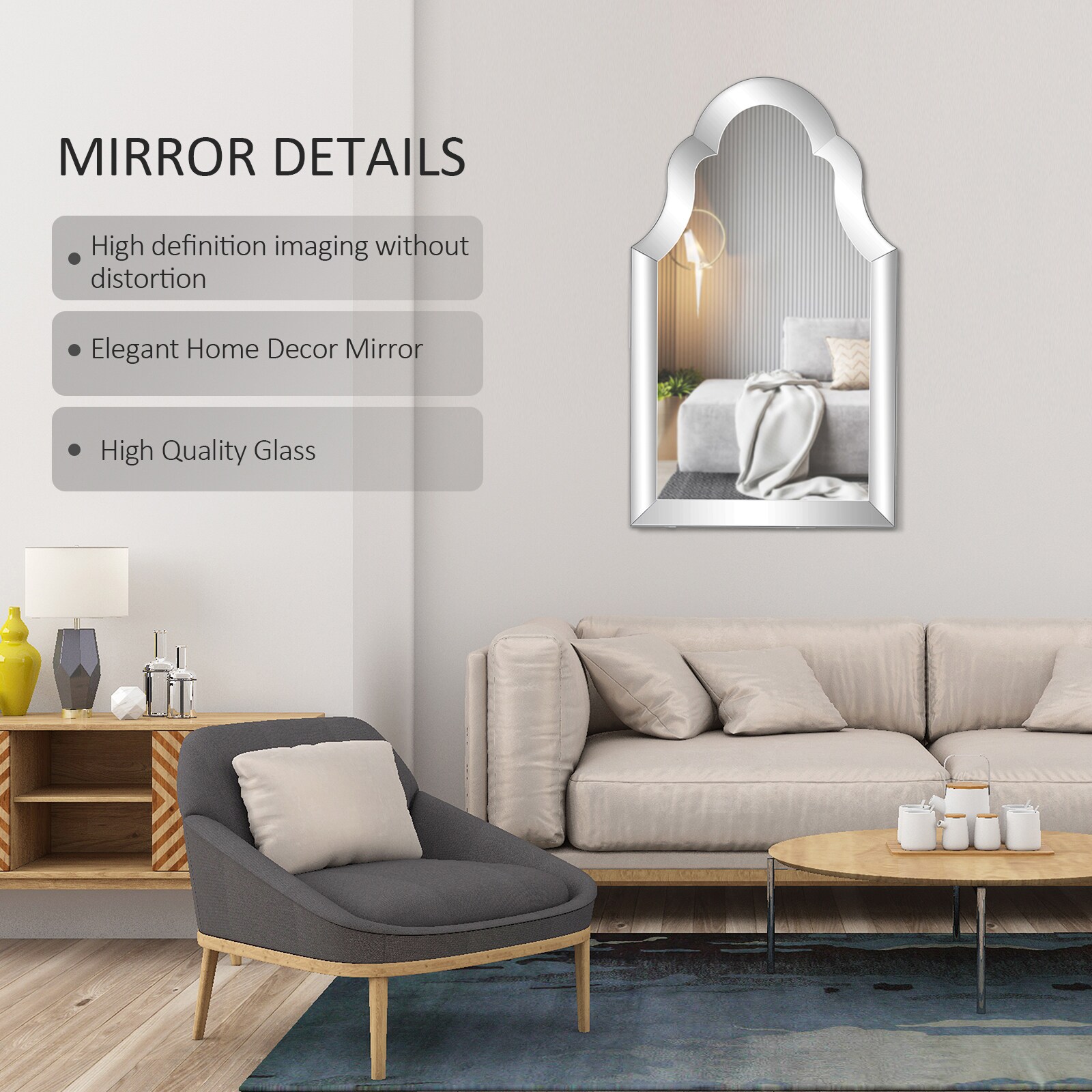 TENONER Irregular Polished Frameless Wall Mirror at Lowes.com