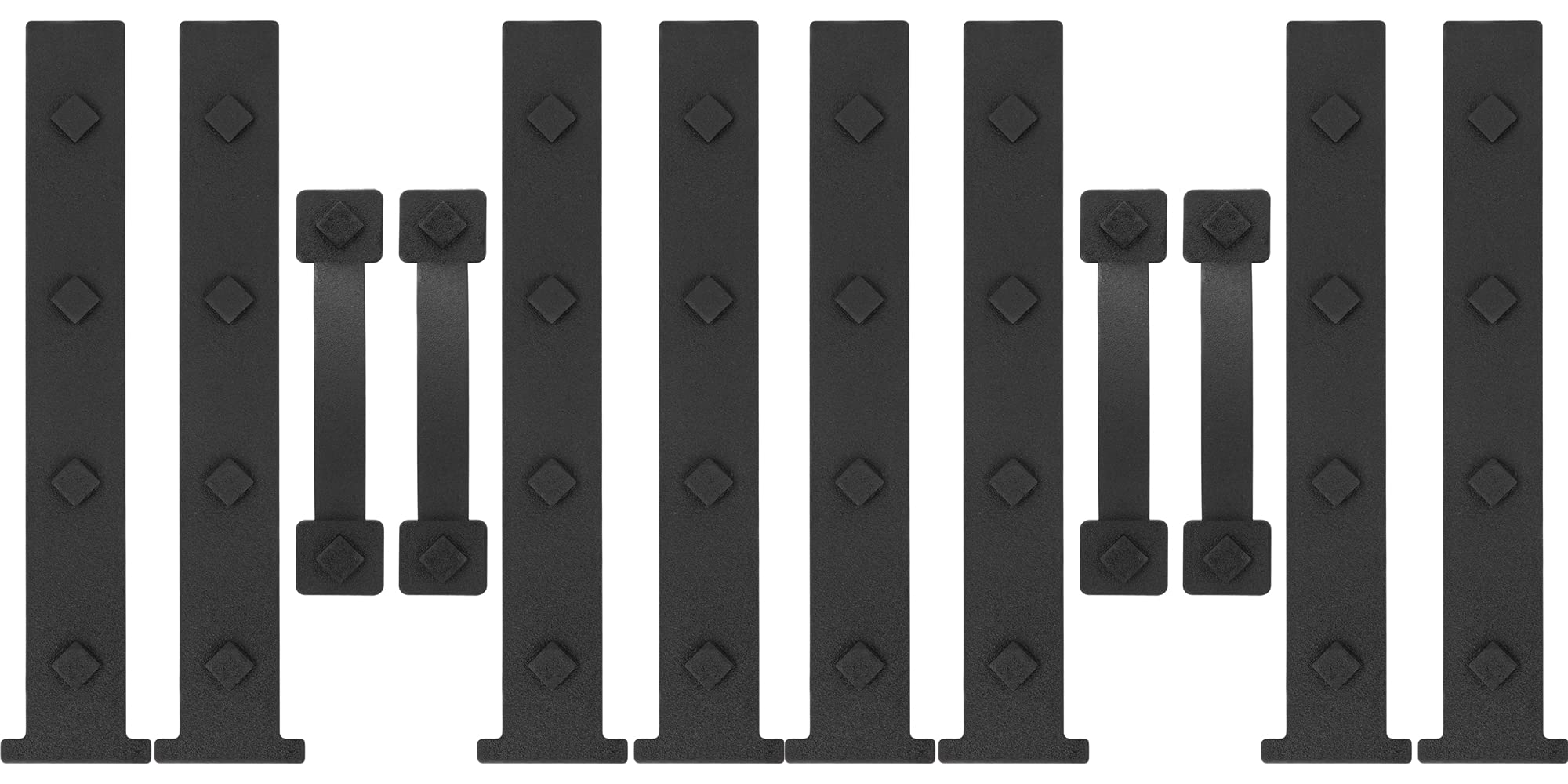 Aoibox  12 Piece Magnetic Decorative Hardware Kit for Steel Garage Doors with Faux Hinges and Handles in Black