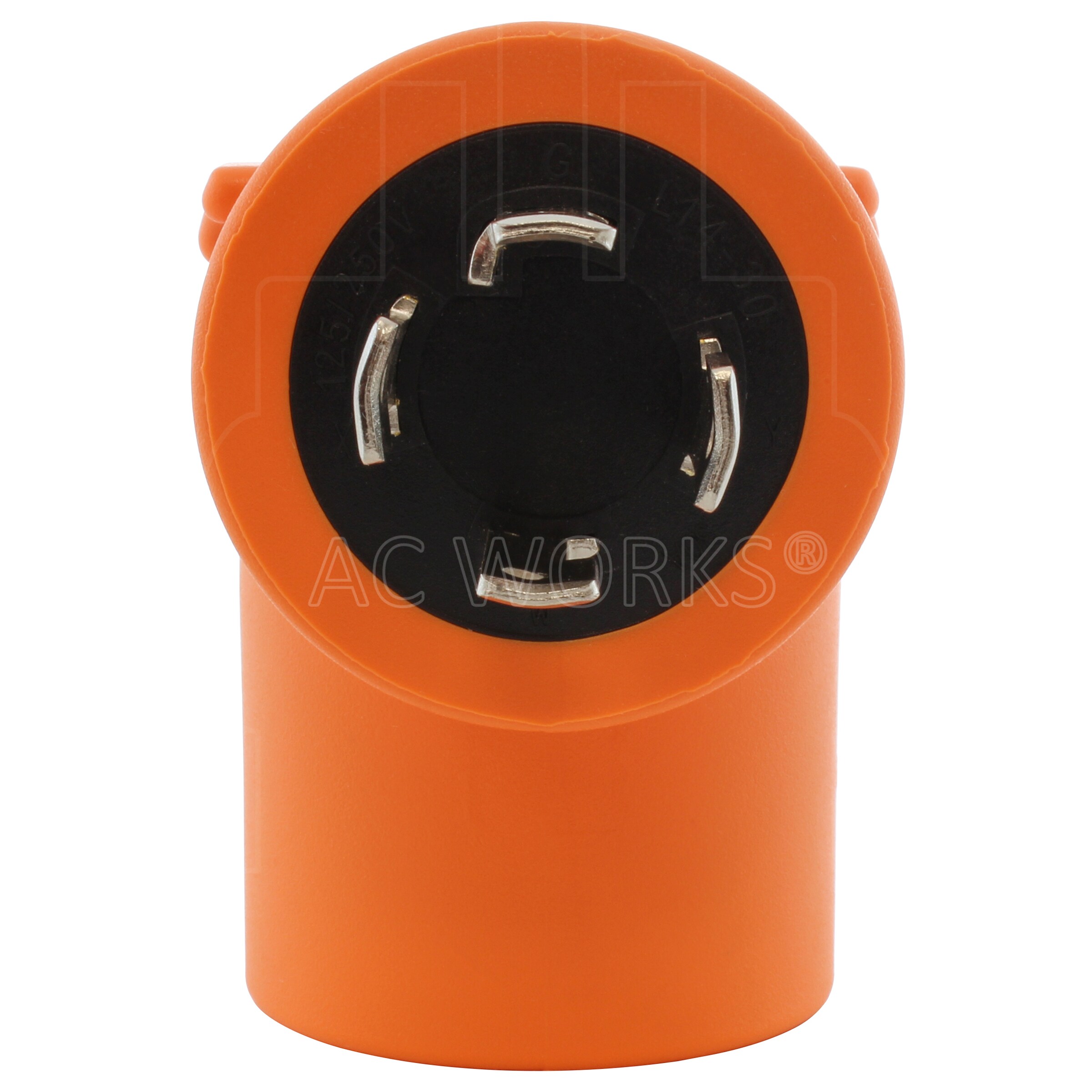 AC WORKS NEMA 6-30 Male Plug to NEMA 6-20 Female Connector 20-Amp 3-wire  Grounding Single To Single Orange Basic Elbow Adapter in the Adapters &  Splitters department at